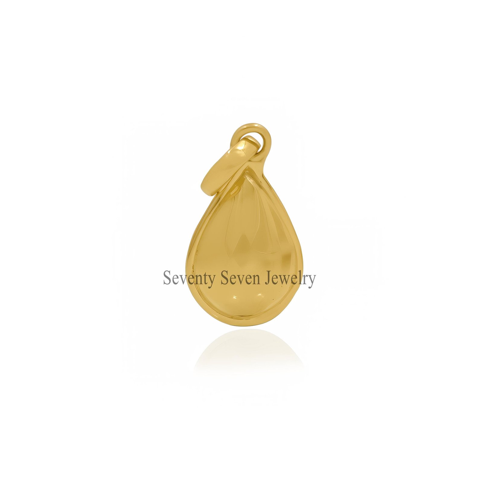 Gold Plated Teardrop Pendant: Sterling Silver Dainty Drop - View 4 - Seventy Seven Jewelry | SKU: SSMJP4503-SLYG-22M Gold Plated Teardrop Pendant: Sterling Silver Dainty Drop - View 4 - Seventy Seven Jewelry | SKU: SSMJP4503-SLYG-22M