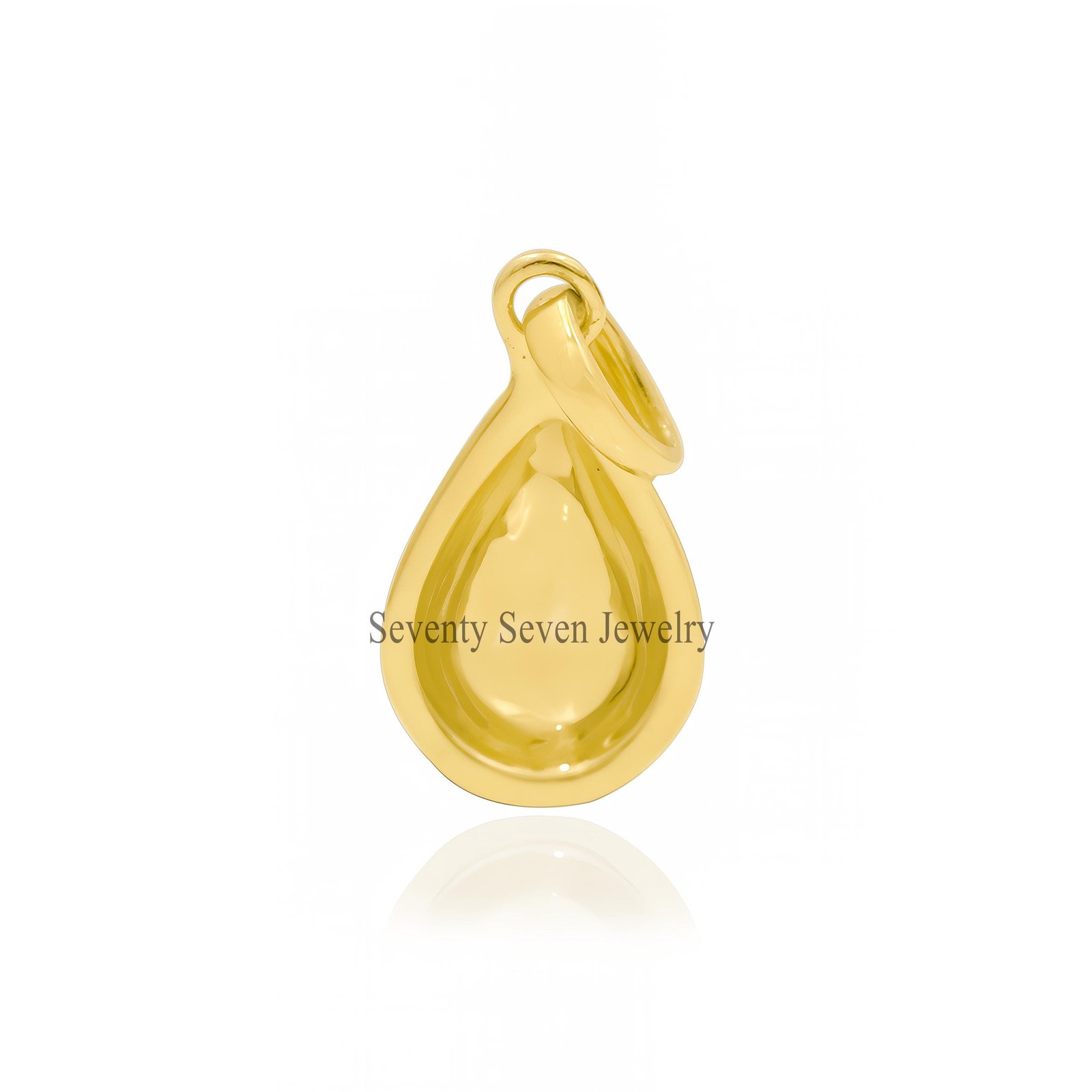 Gold Plated Teardrop Pendant: Sterling Silver Dainty Drop - View 5 - Seventy Seven Jewelry | SKU: SSMJP4503-SLYG-22M Gold Plated Teardrop Pendant: Sterling Silver Dainty Drop - View 5 - Seventy Seven Jewelry | SKU: SSMJP4503-SLYG-22M