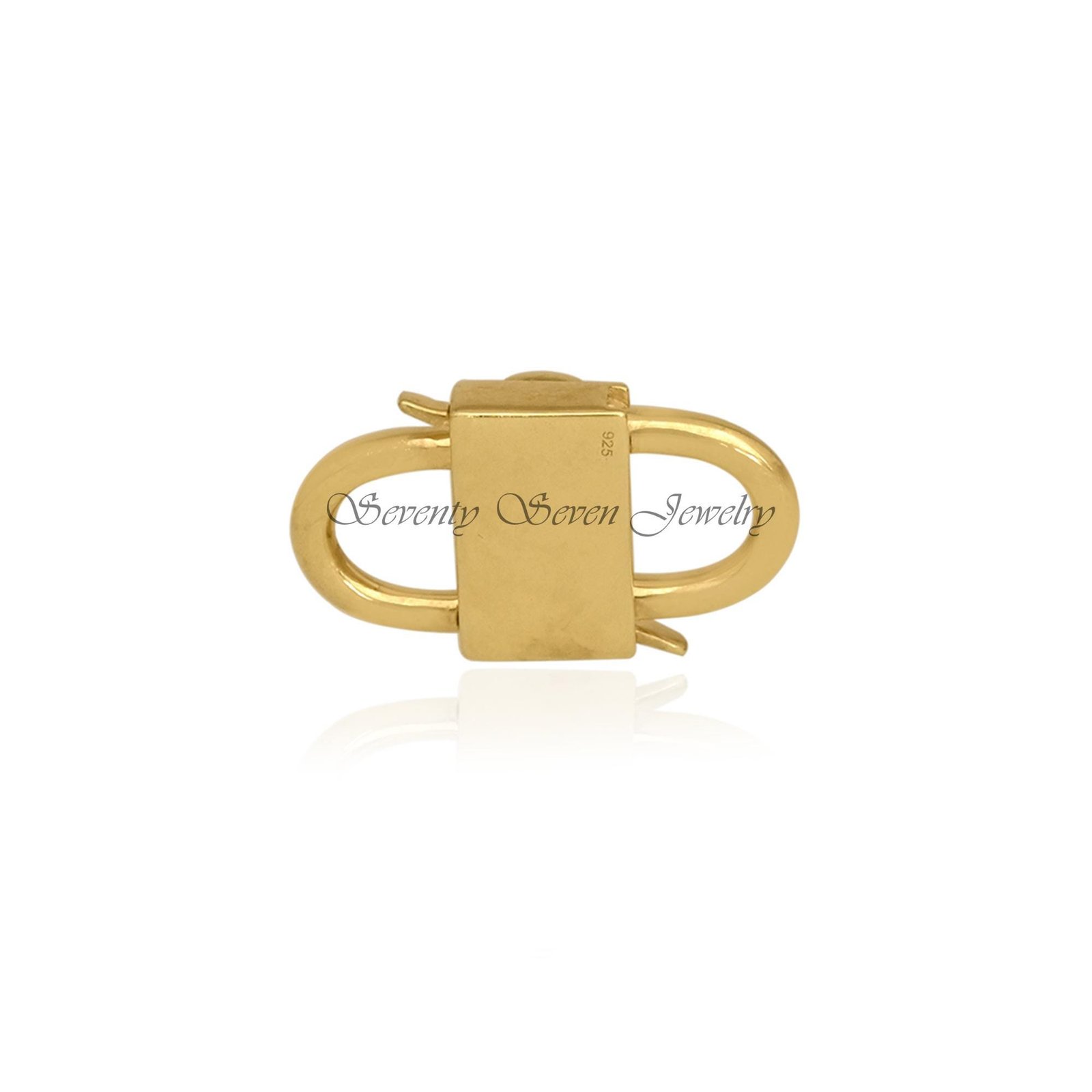 Handmade 14k Gold Plated Padlock Pendant: Openable 925 Silver Jewelry - Seventy Seven Jewelry | SKU: SSMJP31-SLRG-2026 Handmade 14k Gold Plated Padlock Pendant: Openable 925 Silver Jewelry - Seventy Seven Jewelry | SKU: SSMJP31-SLRG-2026