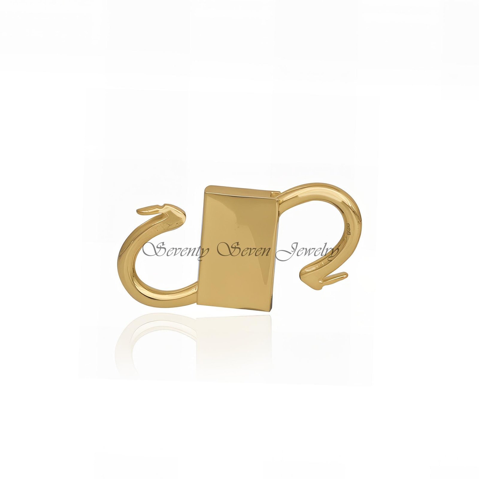 Handmade 14k Gold Plated Padlock Pendant: Openable 925 Silver Jewelry - View 3 - Seventy Seven Jewelry | SKU: SSMJP31-SLRG-20 Handmade 14k Gold Plated Padlock Pendant: Openable 925 Silver Jewelry - View 3 - Seventy Seven Jewelry | SKU: SSMJP31-SLRG-20