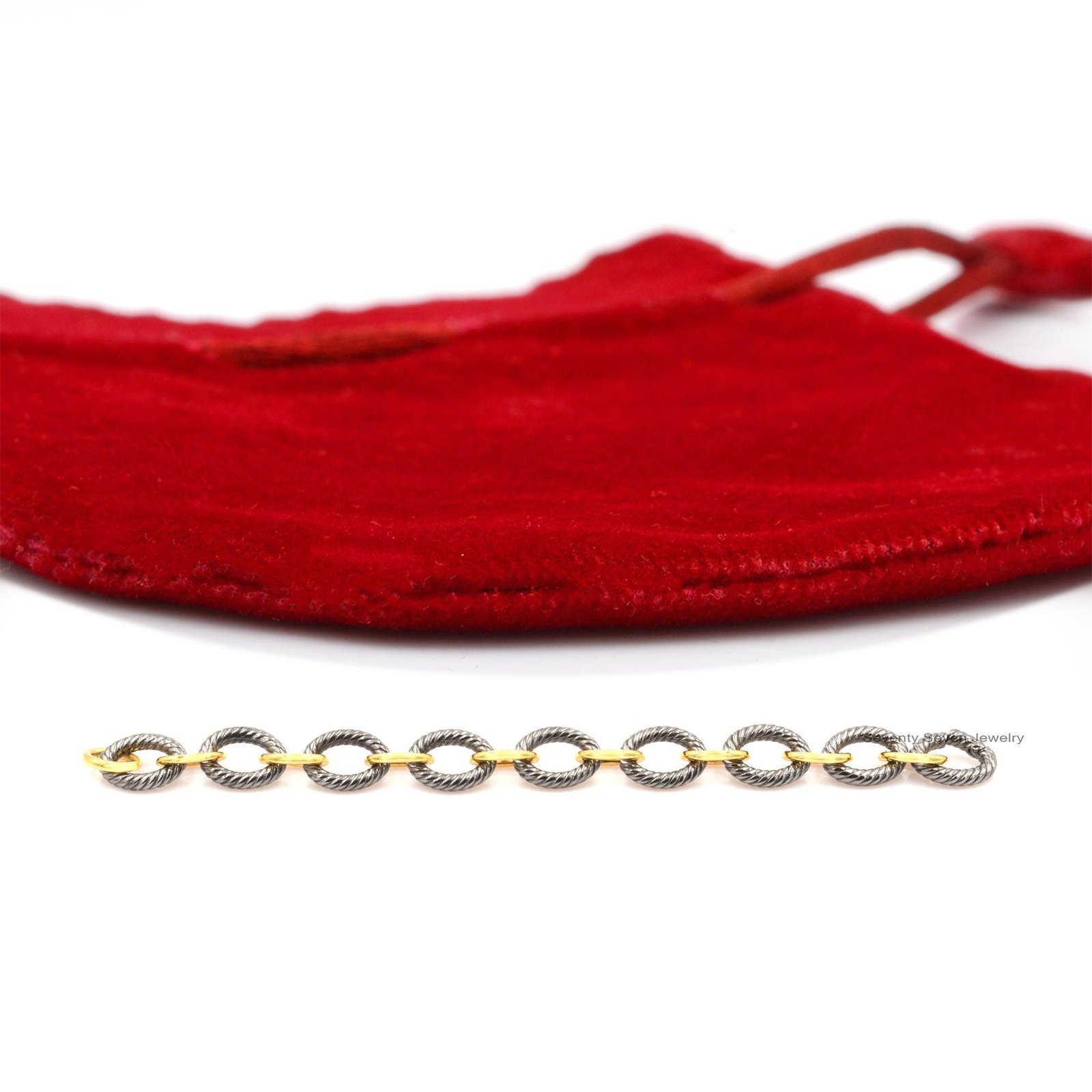 Oxidized 925 Sterling Silver Twisted Wire Link Bracelet - View 3 - Seventy Seven Jewelry | SKU: SSMJA05-SLYGRH-2026 Oxidized 925 Sterling Silver Twisted Wire Link Bracelet - View 3 - Seventy Seven Jewelry | SKU: SSMJA05-SLYGRH-2026