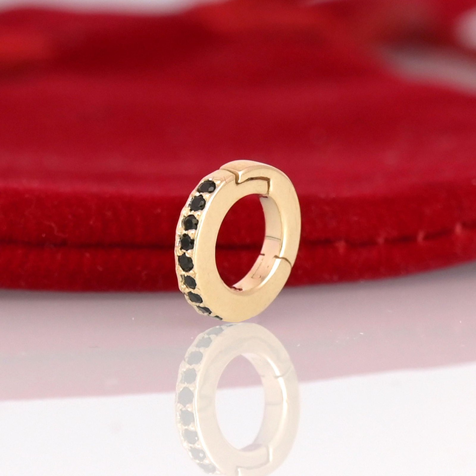 Pave Diamond 9k Gold Circle Charm Enhancer - 10MM - Seventy Seven Jewelry | SKU: SSMJP686-9KYGDI-2026,SSMJP686-9KYGTQ,SSMJP68 Pave Diamond 9k Gold Circle Charm Enhancer - 10MM - Seventy Seven Jewelry | SKU: SSMJP686-9KYGDI-2026,SSMJP686-9KYGTQ,SSMJP68