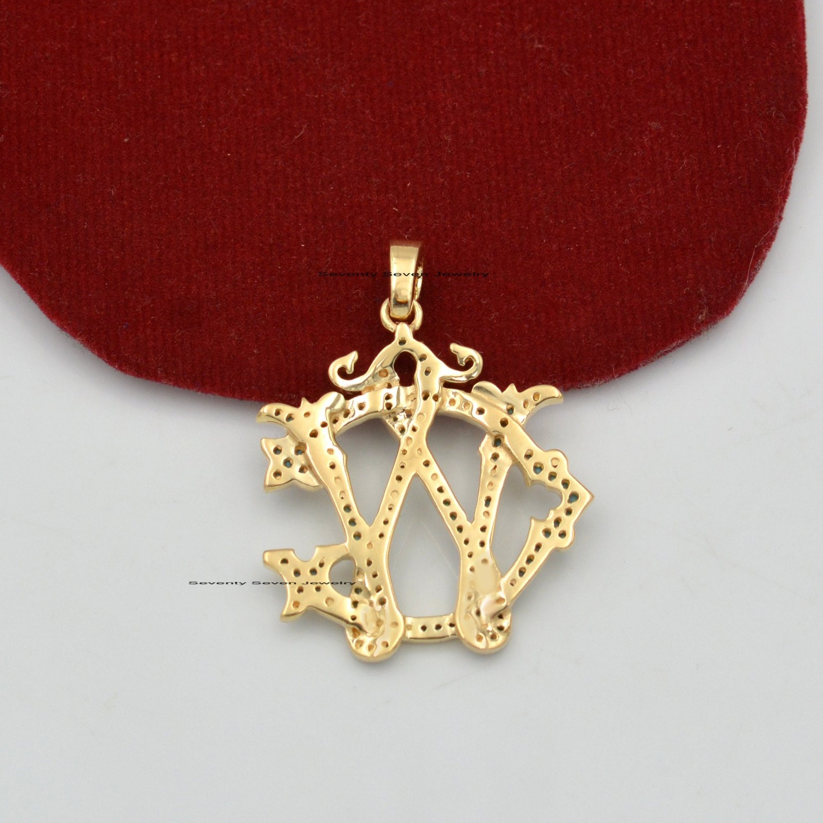 Pave Initial Pendant: Sterling Silver Monogram Jewelry - View 3 - Seventy Seven Jewelry | SKU: SSMJP540-SLRHDI-NS-2026 Pave Initial Pendant: Sterling Silver Monogram Jewelry - View 3 - Seventy Seven Jewelry | SKU: SSMJP540-SLRHDI-NS-2026