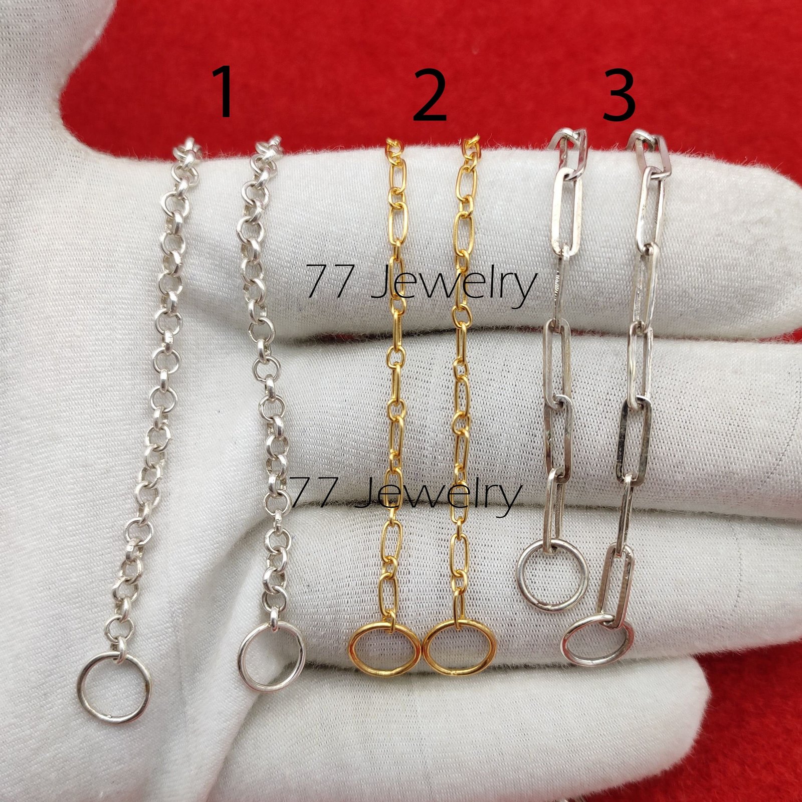 Sterling Silver Chain Necklace: Rolo, Paperclip, Padlock Connector - Seventy Seven Jewelry | SKU: G1-SLYG-10M-G15-G13A Sterling Silver Chain Necklace: Rolo, Paperclip, Padlock Connector - Seventy Seven Jewelry | SKU: G1-SLYG-10M-G15-G13A