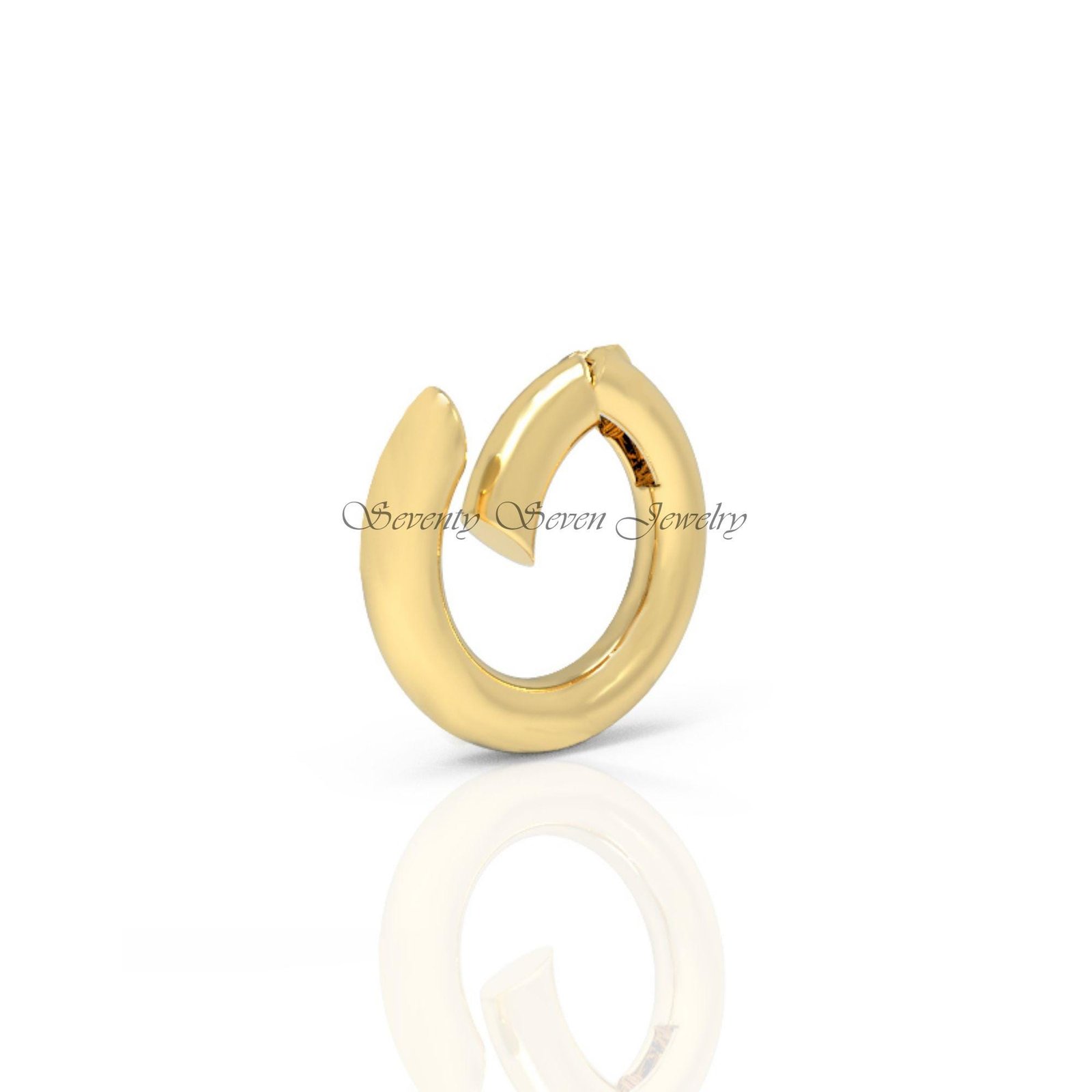 Sterling Silver Charm Enhancer Lock: Paperclip Necklace Connector (20 MM) - View 4 - Seventy Seven Jewelry | SKU: SSMJP979-SL Sterling Silver Charm Enhancer Lock: Paperclip Necklace Connector (20 MM) - View 4 - Seventy Seven Jewelry | SKU: SSMJP979-SL