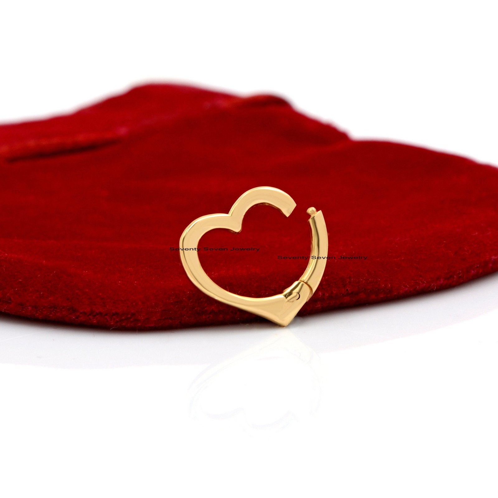 Sterling Silver Heart Charm Enhancer - Connector Lock (16mm) - Seventy Seven Jewelry | SKU: SSMJP645-SLYG-2026 Sterling Silver Heart Charm Enhancer - Connector Lock (16mm) - Seventy Seven Jewelry | SKU: SSMJP645-SLYG-2026