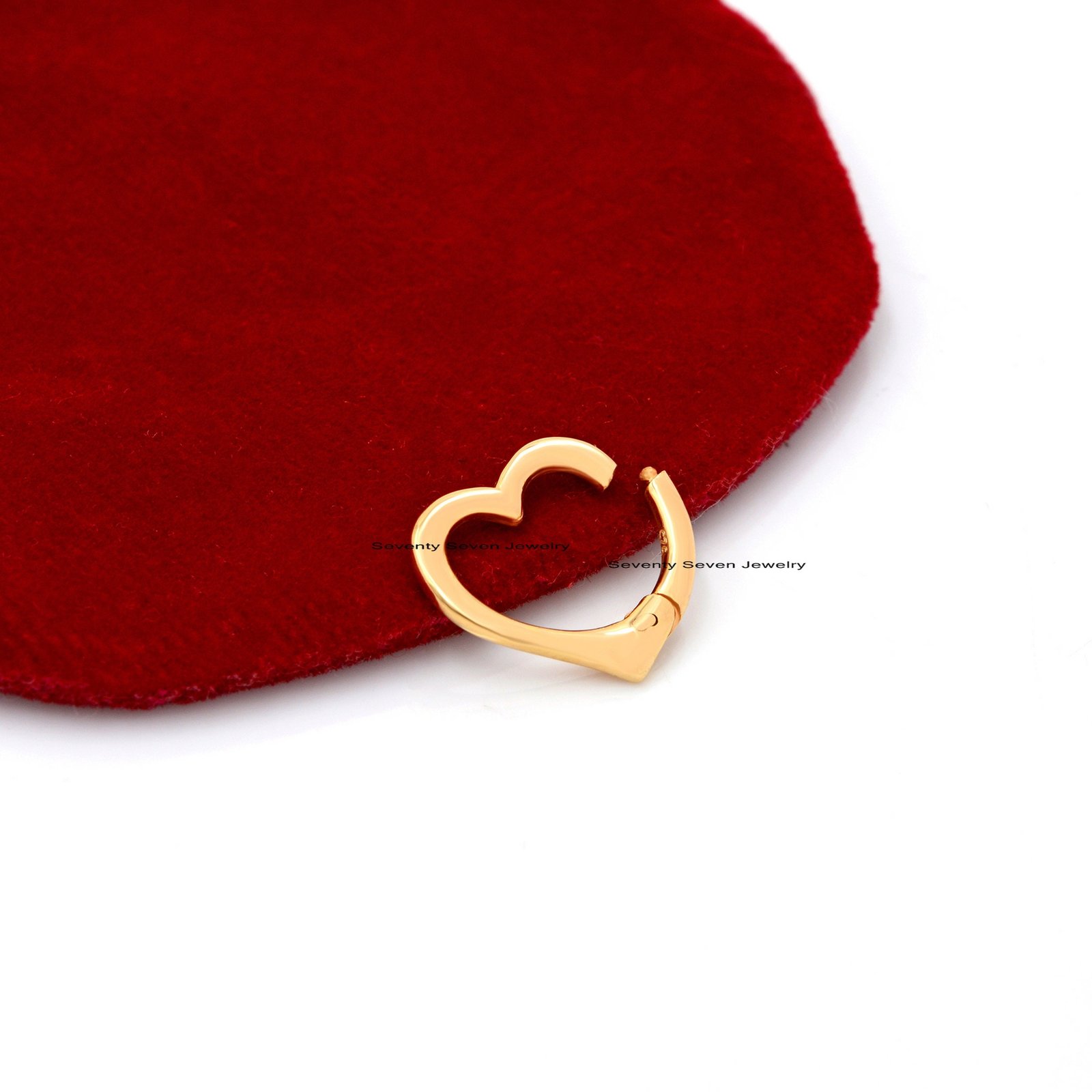 Sterling Silver Heart Charm Enhancer - Connector Lock (16mm) - View 2 - Seventy Seven Jewelry | SKU: SSMJP645-SLYG-2026 Sterling Silver Heart Charm Enhancer - Connector Lock (16mm) - View 2 - Seventy Seven Jewelry | SKU: SSMJP645-SLYG-2026