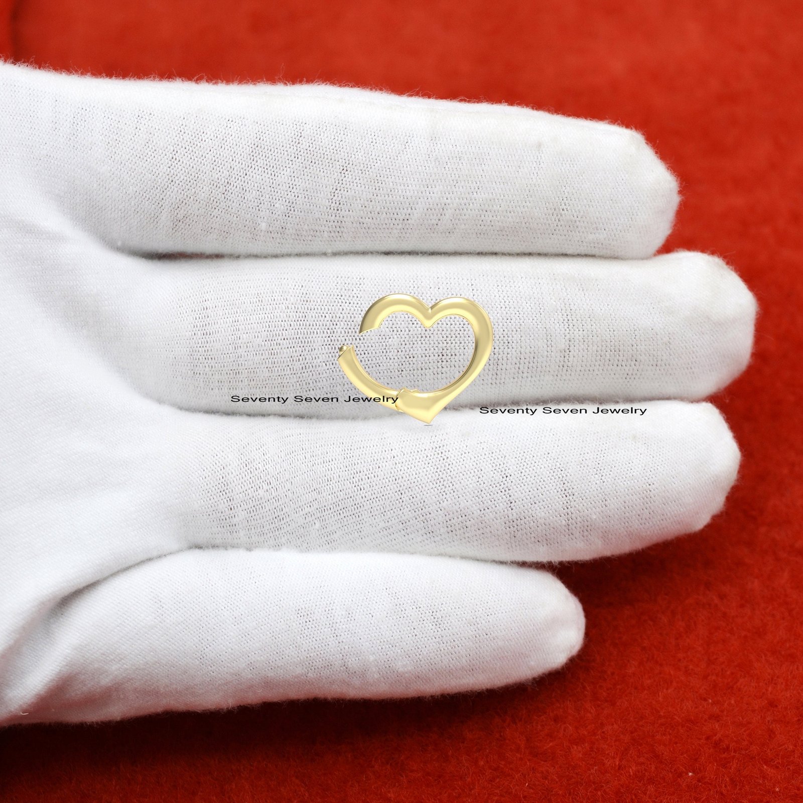 Sterling Silver Heart Charm Enhancer - Connector Lock (16mm) - View 5 - Seventy Seven Jewelry | SKU: SSMJP645-SLYG-2026 Sterling Silver Heart Charm Enhancer - Connector Lock (16mm) - View 5 - Seventy Seven Jewelry | SKU: SSMJP645-SLYG-2026