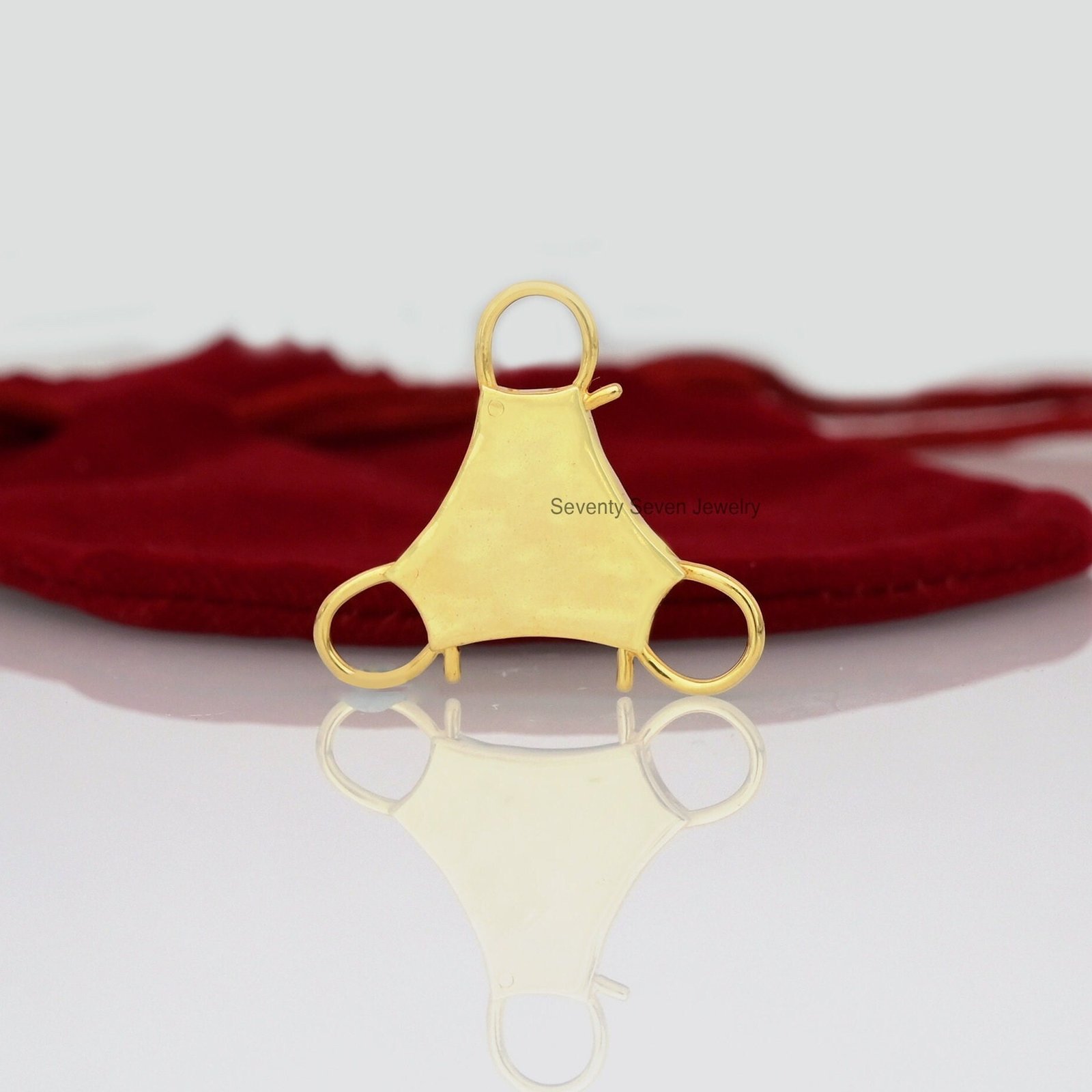Sterling Silver Openable Padlock Pendant: 14K Gold Plated, Dainty Connector - View 2 - Seventy Seven Jewelry | SKU: SSMJP547- Sterling Silver Openable Padlock Pendant: 14K Gold Plated, Dainty Connector - View 2 - Seventy Seven Jewelry | SKU: SSMJP547-