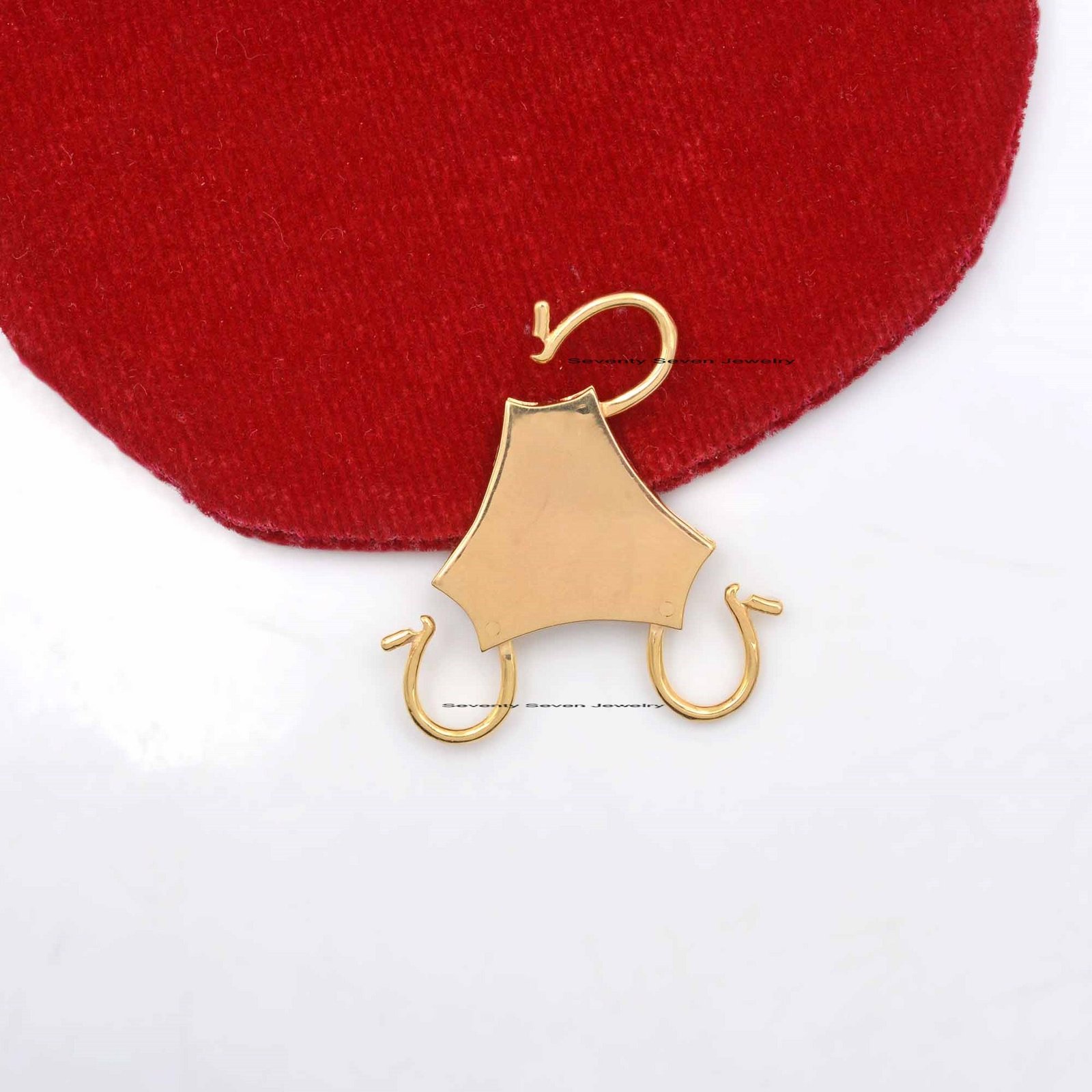 Sterling Silver Openable Padlock Pendant: 14K Gold Plated, Dainty Connector - View 4 - Seventy Seven Jewelry | SKU: SSMJP547- Sterling Silver Openable Padlock Pendant: 14K Gold Plated, Dainty Connector - View 4 - Seventy Seven Jewelry | SKU: SSMJP547-