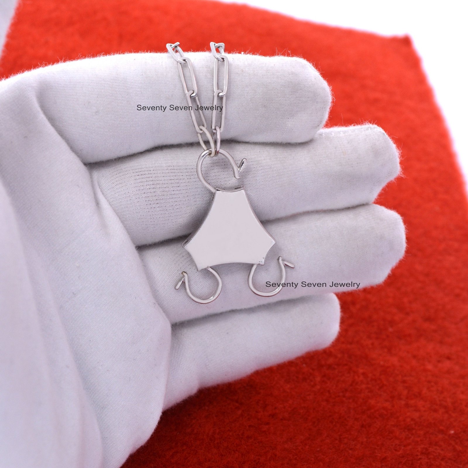 Sterling Silver Openable Padlock Pendant: 14K Gold Plated, Dainty Connector - View 5 - Seventy Seven Jewelry | SKU: SSMJP547- Sterling Silver Openable Padlock Pendant: 14K Gold Plated, Dainty Connector - View 5 - Seventy Seven Jewelry | SKU: SSMJP547-