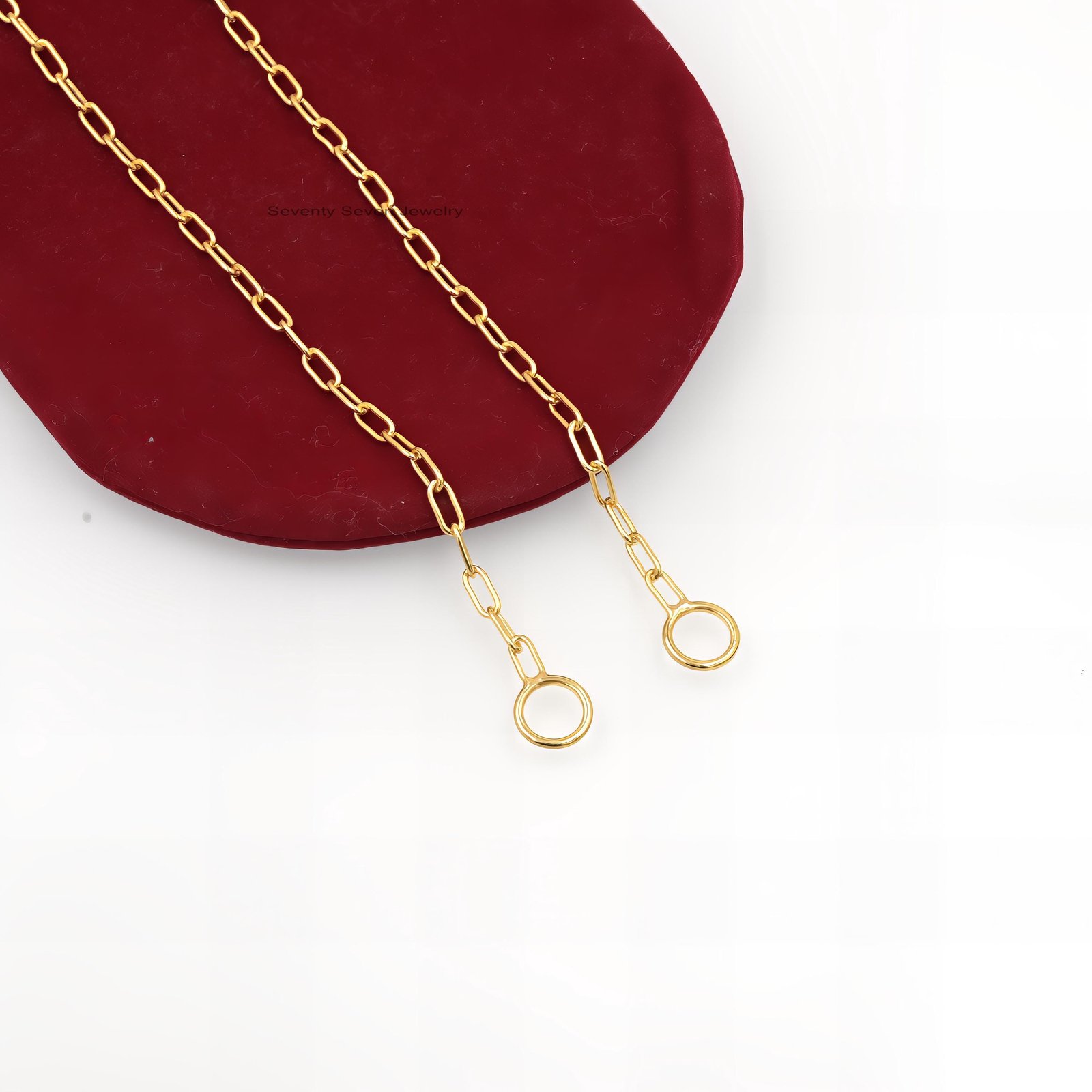Sterling Silver Oval Link Chain Necklace: Carabiner Connector - View 3 - Seventy Seven Jewelry | SKU: SSG6A-SLYG-6.6M-18I-V Sterling Silver Oval Link Chain Necklace: Carabiner Connector - View 3 - Seventy Seven Jewelry | SKU: SSG6A-SLYG-6.6M-18I-V