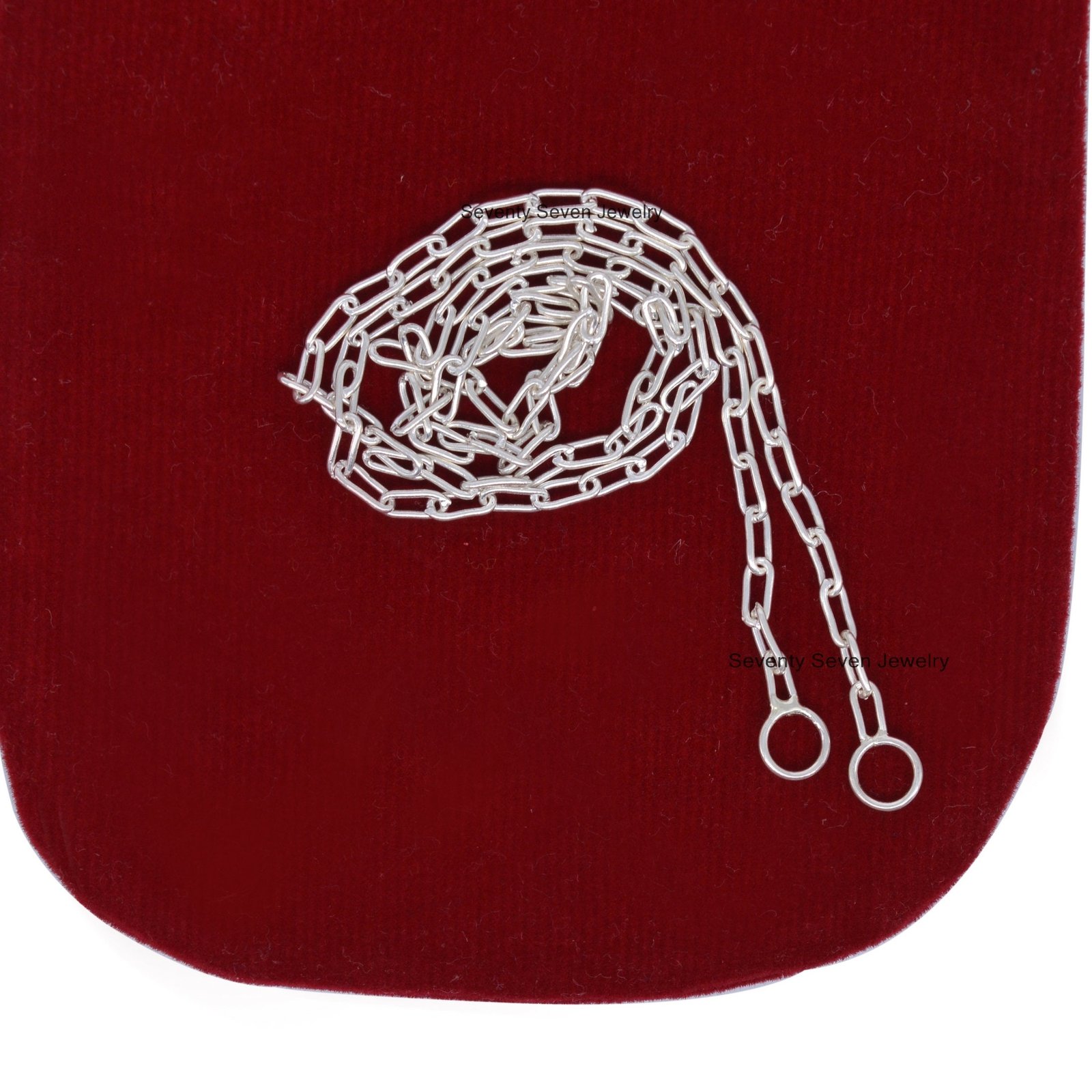 Sterling Silver Oval Link Chain Necklace: Carabiner Connector - View 6 - Seventy Seven Jewelry | SKU: SSG6A-SLYG-6.6M-18I-V Sterling Silver Oval Link Chain Necklace: Carabiner Connector - View 6 - Seventy Seven Jewelry | SKU: SSG6A-SLYG-6.6M-18I-V