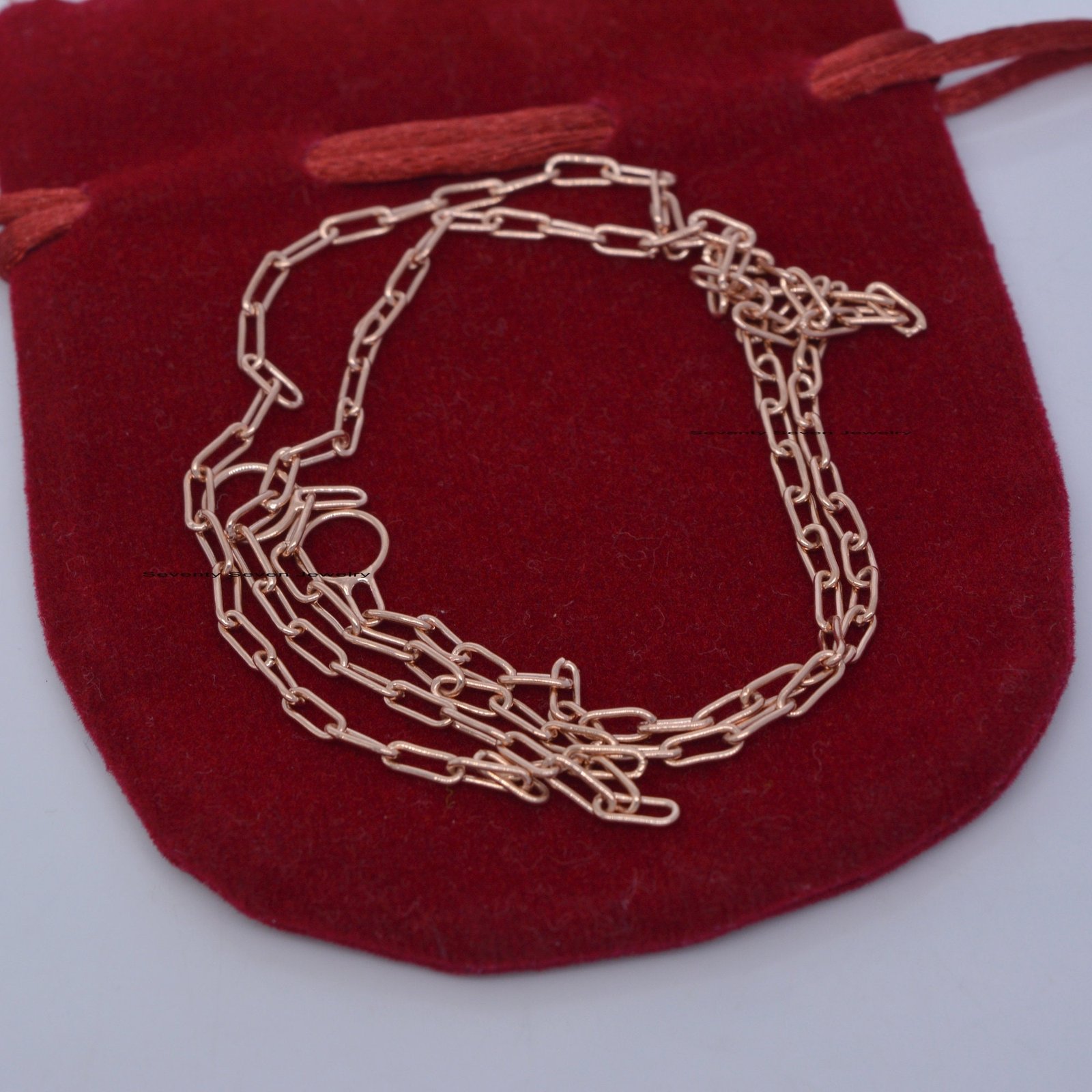 Sterling Silver Oval Link Chain Necklace: Carabiner Connector - View 7 - Seventy Seven Jewelry | SKU: SSG6A-SLYG-6.6M-18I-V Sterling Silver Oval Link Chain Necklace: Carabiner Connector - View 7 - Seventy Seven Jewelry | SKU: SSG6A-SLYG-6.6M-18I-V