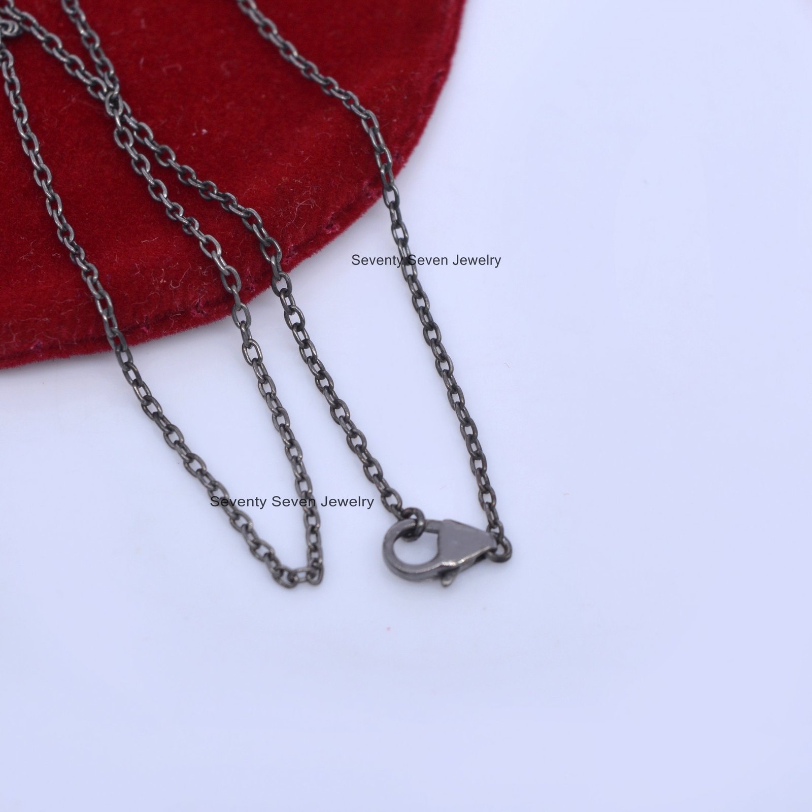 Sterling Silver Rolo Link Chain Necklace - 1MM Round Jewellery - View 5 - Seventy Seven Jewelry | SKU: SSG19-SLYG Sterling Silver Rolo Link Chain Necklace - 1MM Round Jewellery - View 5 - Seventy Seven Jewelry | SKU: SSG19-SLYG