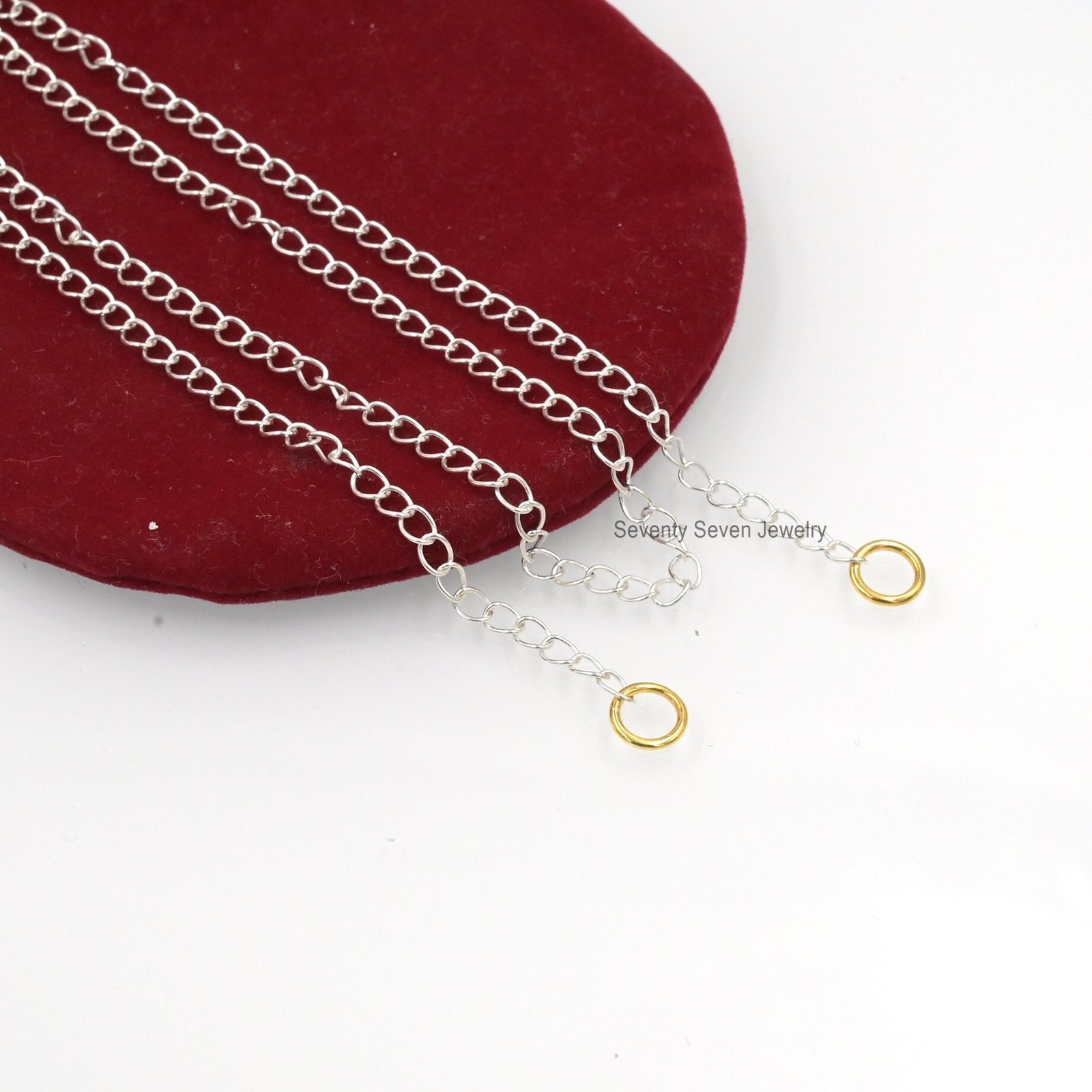 Sterling Silver Round Link Chain: Connector Curb - Seventy Seven Jewelry | SKU: SSG24-SLNSYG-18I-V Sterling Silver Round Link Chain: Connector Curb - Seventy Seven Jewelry | SKU: SSG24-SLNSYG-18I-V