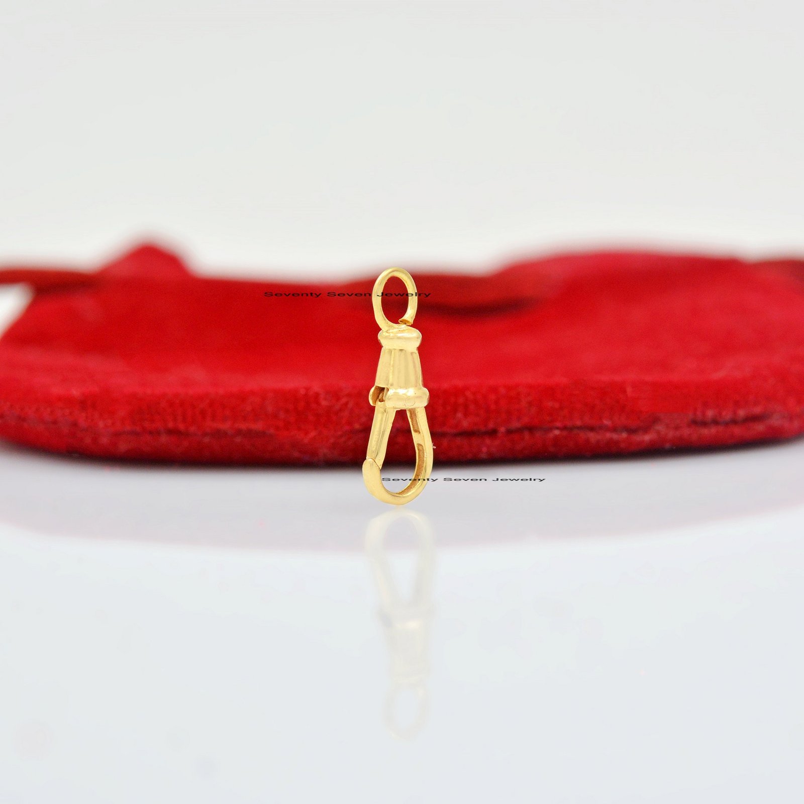 Sterling Silver Swivel Push Lock: Triggerless Pendant Clasp (18x7 MM) - View 2 - Seventy Seven Jewelry | SKU: SSMJL212-SLYG-2 Sterling Silver Swivel Push Lock: Triggerless Pendant Clasp (18x7 MM) - View 2 - Seventy Seven Jewelry | SKU: SSMJL212-SLYG-2