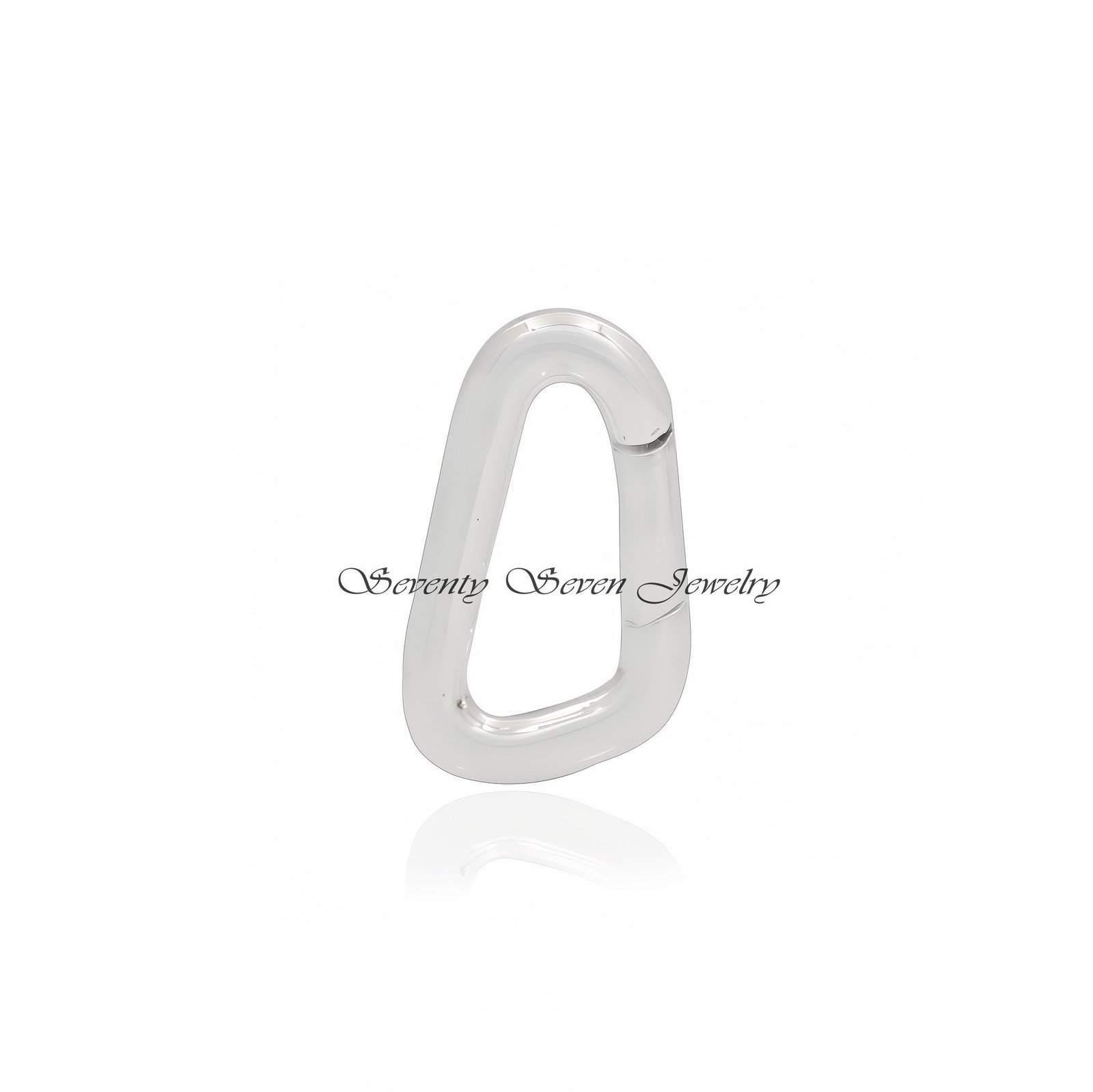 Sterling Silver Triangle Charm Enhancer: Push Lock Pendant (20x12 MM) - View 3 - Seventy Seven Jewelry | SKU: SSMJP444-SLYG-2 Sterling Silver Triangle Charm Enhancer: Push Lock Pendant (20x12 MM) - View 3 - Seventy Seven Jewelry | SKU: SSMJP444-SLYG-2