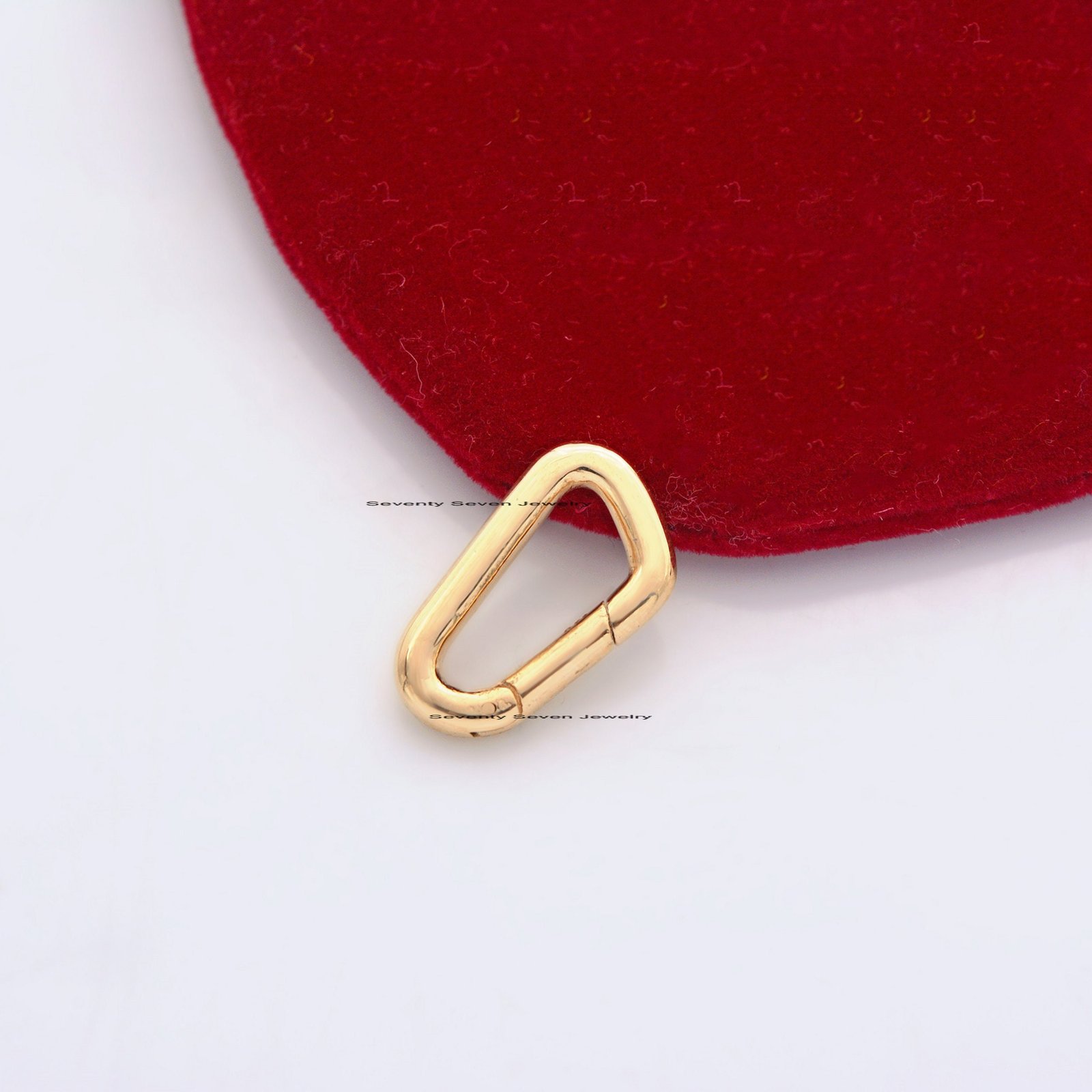 Sterling Silver Triangle Charm Enhancer: Push Lock Pendant (20x12 MM) - View 5 - Seventy Seven Jewelry | SKU: SSMJP444-SLYG-2 Sterling Silver Triangle Charm Enhancer: Push Lock Pendant (20x12 MM) - View 5 - Seventy Seven Jewelry | SKU: SSMJP444-SLYG-2