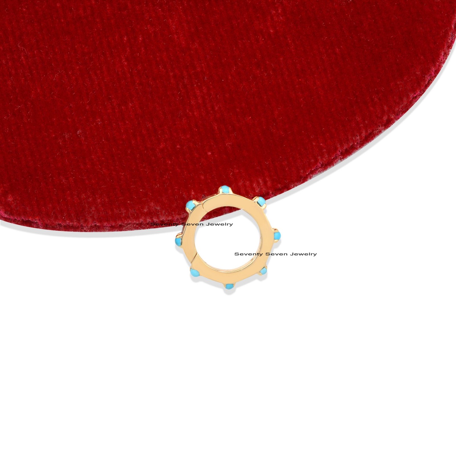 Turquoise Charm Holder: 925 Silver Round Enhancer (12 MM) - View 3 - Seventy Seven Jewelry | SKU: SSMJH529-SLYGTQ-2/2026,SSMJ Turquoise Charm Holder: 925 Silver Round Enhancer (12 MM) - View 3 - Seventy Seven Jewelry | SKU: SSMJH529-SLYGTQ-2/2026,SSMJ