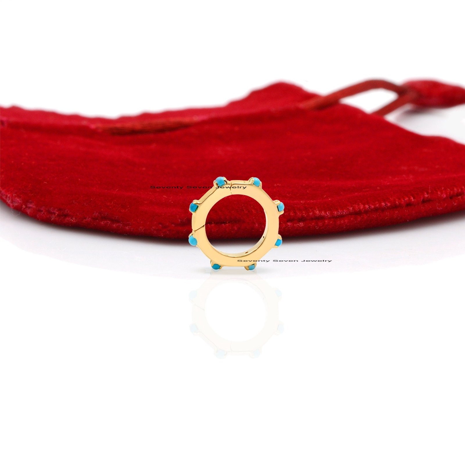 Turquoise Charm Holder: 925 Silver Round Enhancer (12 MM) - View 4 - Seventy Seven Jewelry | SKU: SSMJH529-SLYGTQ-2/2026,SSMJ Turquoise Charm Holder: 925 Silver Round Enhancer (12 MM) - View 4 - Seventy Seven Jewelry | SKU: SSMJH529-SLYGTQ-2/2026,SSMJ