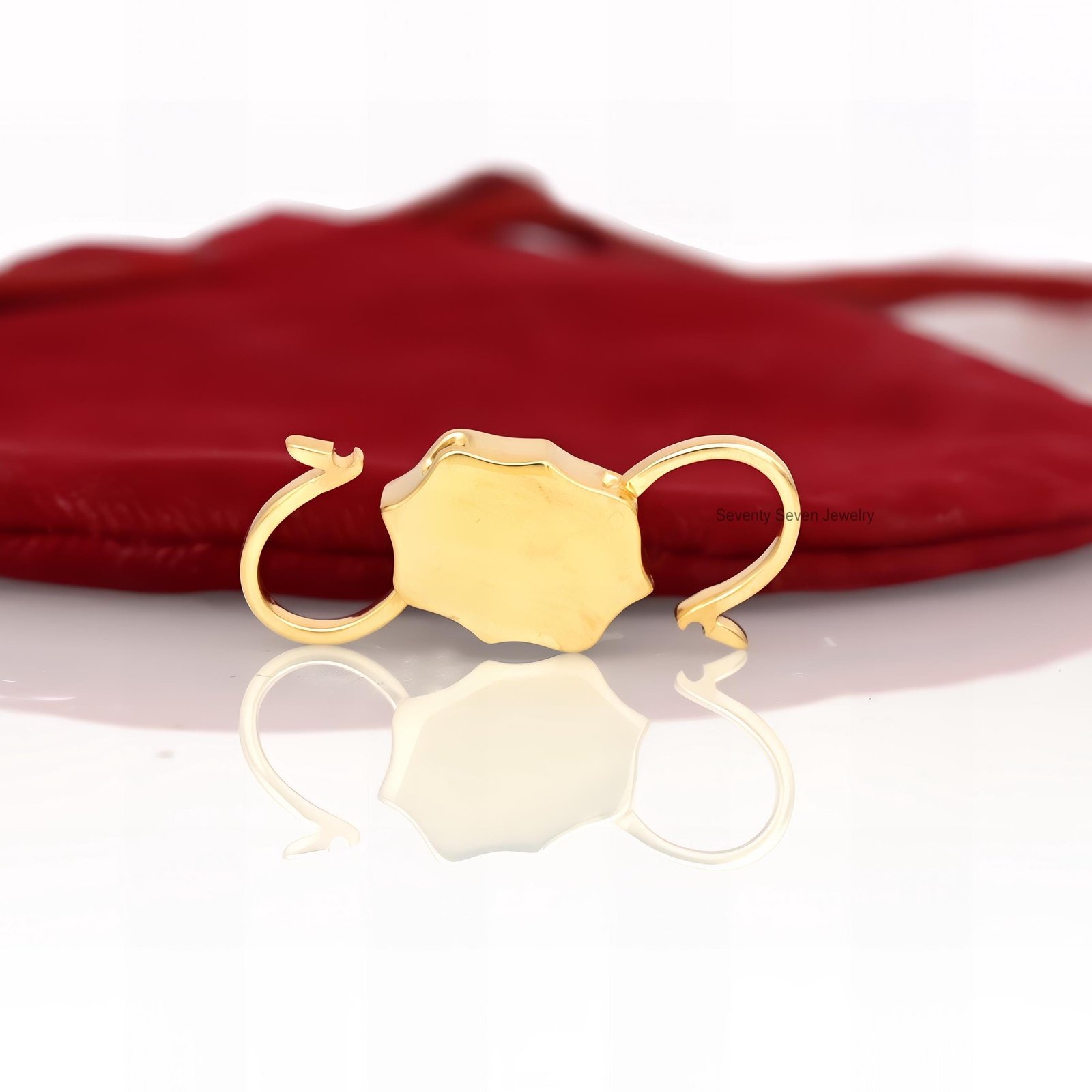 Turquoise & Pink Quartz Padlock Connector: 14k Gold Vermeil, 925 Silver - View 2 - Seventy Seven Jewelry | SKU: SSMJP68-SLYGT Turquoise & Pink Quartz Padlock Connector: 14k Gold Vermeil, 925 Silver - View 2 - Seventy Seven Jewelry | SKU: SSMJP68-SLYGT