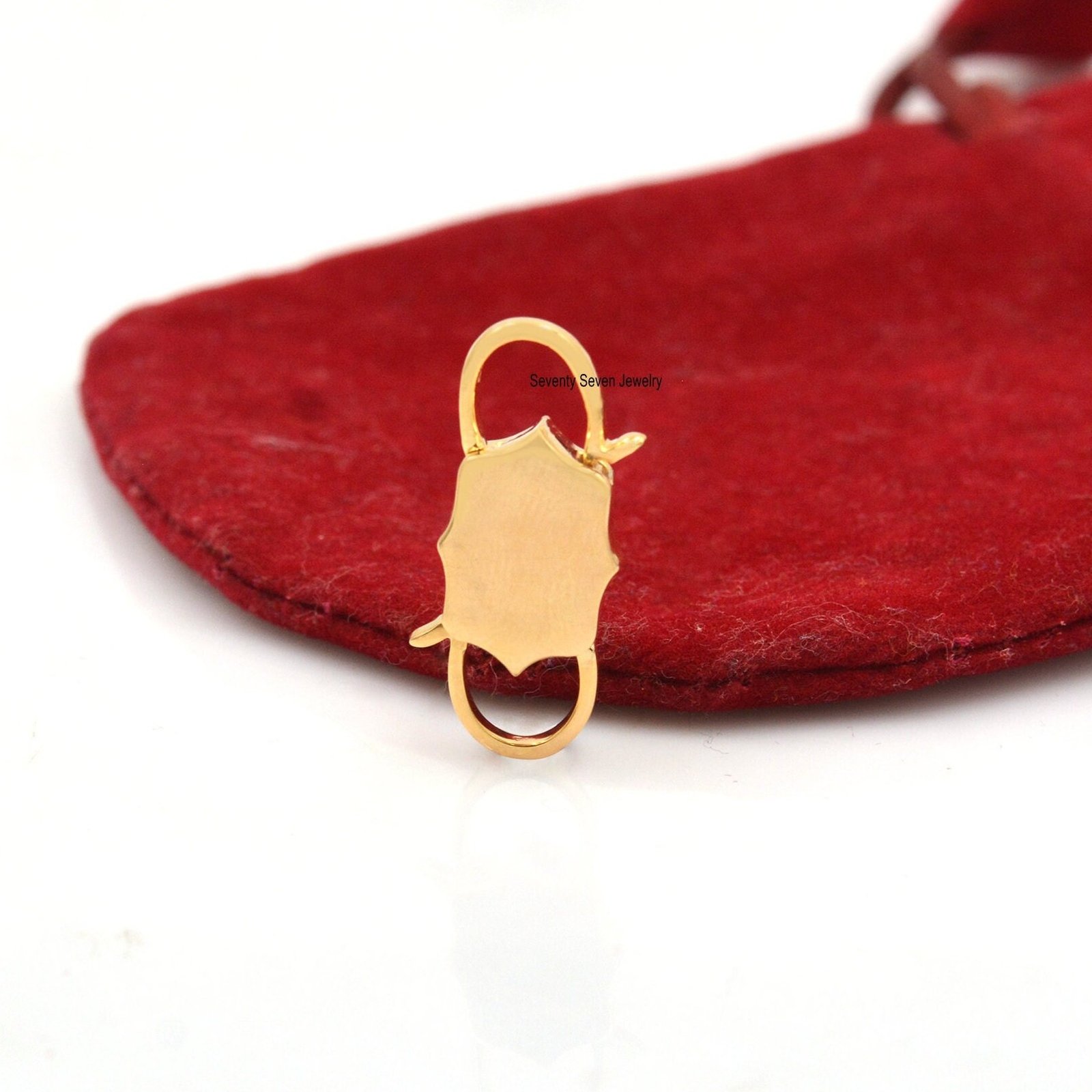 Turquoise & Pink Quartz Padlock Connector: 14k Gold Vermeil, 925 Silver - View 6 - Seventy Seven Jewelry | SKU: SSMJP68-SLYGT Turquoise & Pink Quartz Padlock Connector: 14k Gold Vermeil, 925 Silver - View 6 - Seventy Seven Jewelry | SKU: SSMJP68-SLYGT