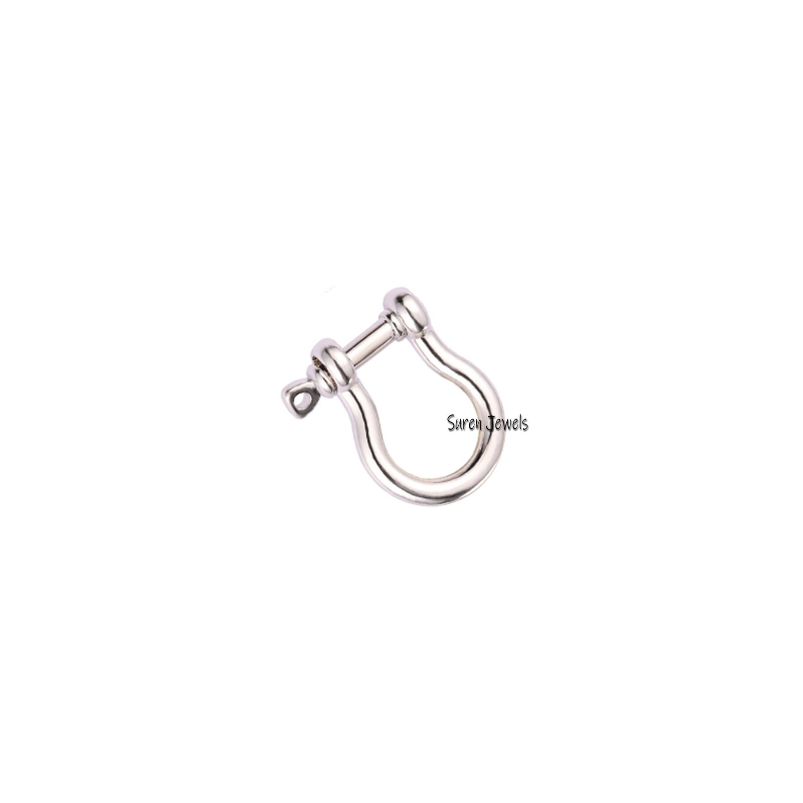 14K Gold Anchor Shackle Lock: Charm Holder Connector (17x13mm) - View 6 - Suren Jewels | SKU: SJP848- 14K Gold Anchor Shackle Lock: Charm Holder Connector (17x13mm) - View 6 - Suren Jewels | SKU: SJP848-