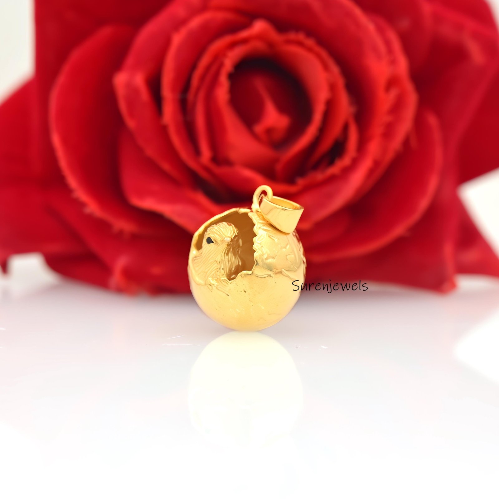 14k Gold Bird Pendant: Gemstone Chick, Designer Animal Jewelry - View 7 - Suren Jewels | SKU: sjp4487,sjp4688 14k Gold Bird Pendant: Gemstone Chick, Designer Animal Jewelry - View 7 - Suren Jewels | SKU: sjp4487,sjp4688