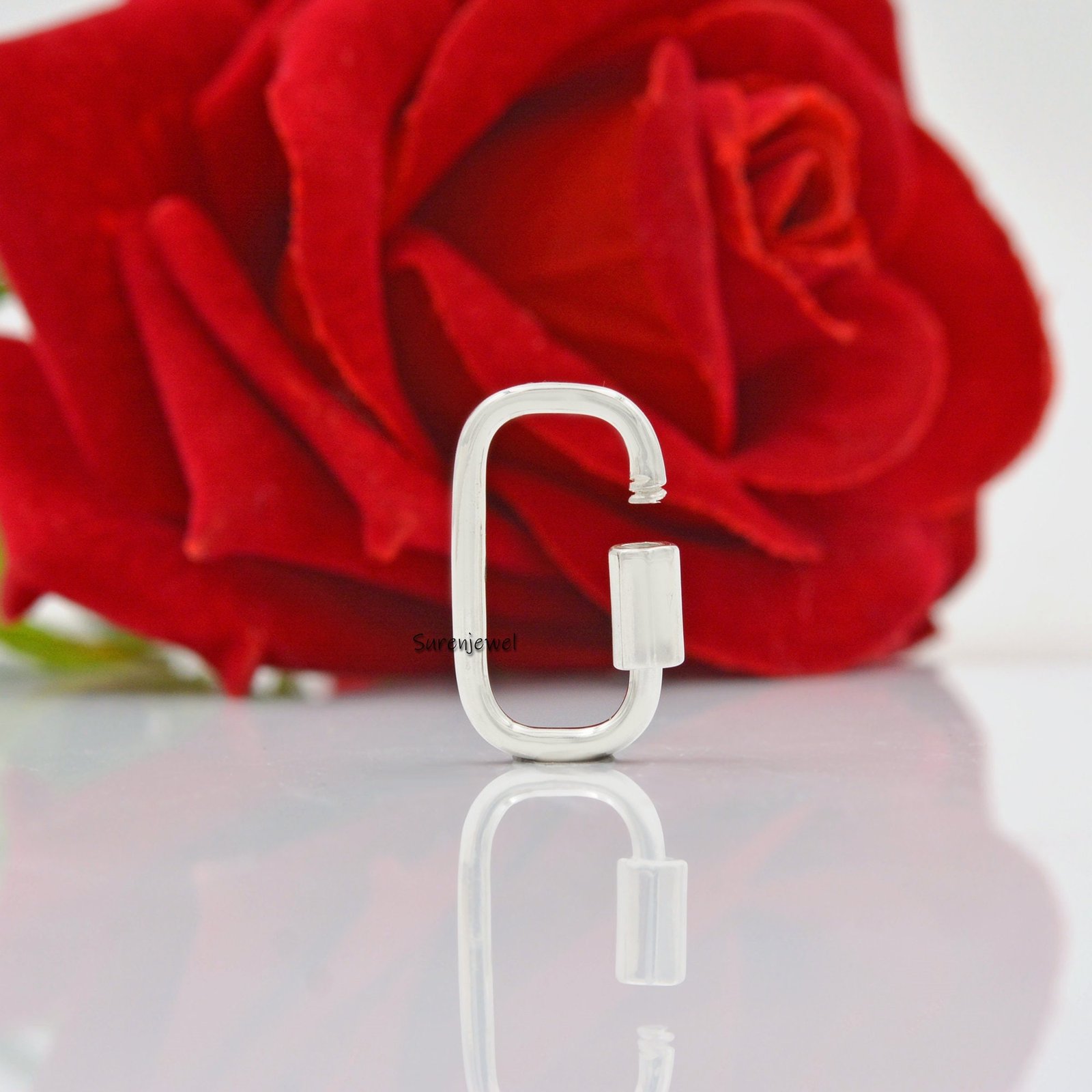 14k Gold Carabiner Lock: 925 Silver Pendant Finding - View 7 - Suren Jewels | SKU: SJC02-slyg 14k Gold Carabiner Lock: 925 Silver Pendant Finding - View 7 - Suren Jewels | SKU: SJC02-slyg