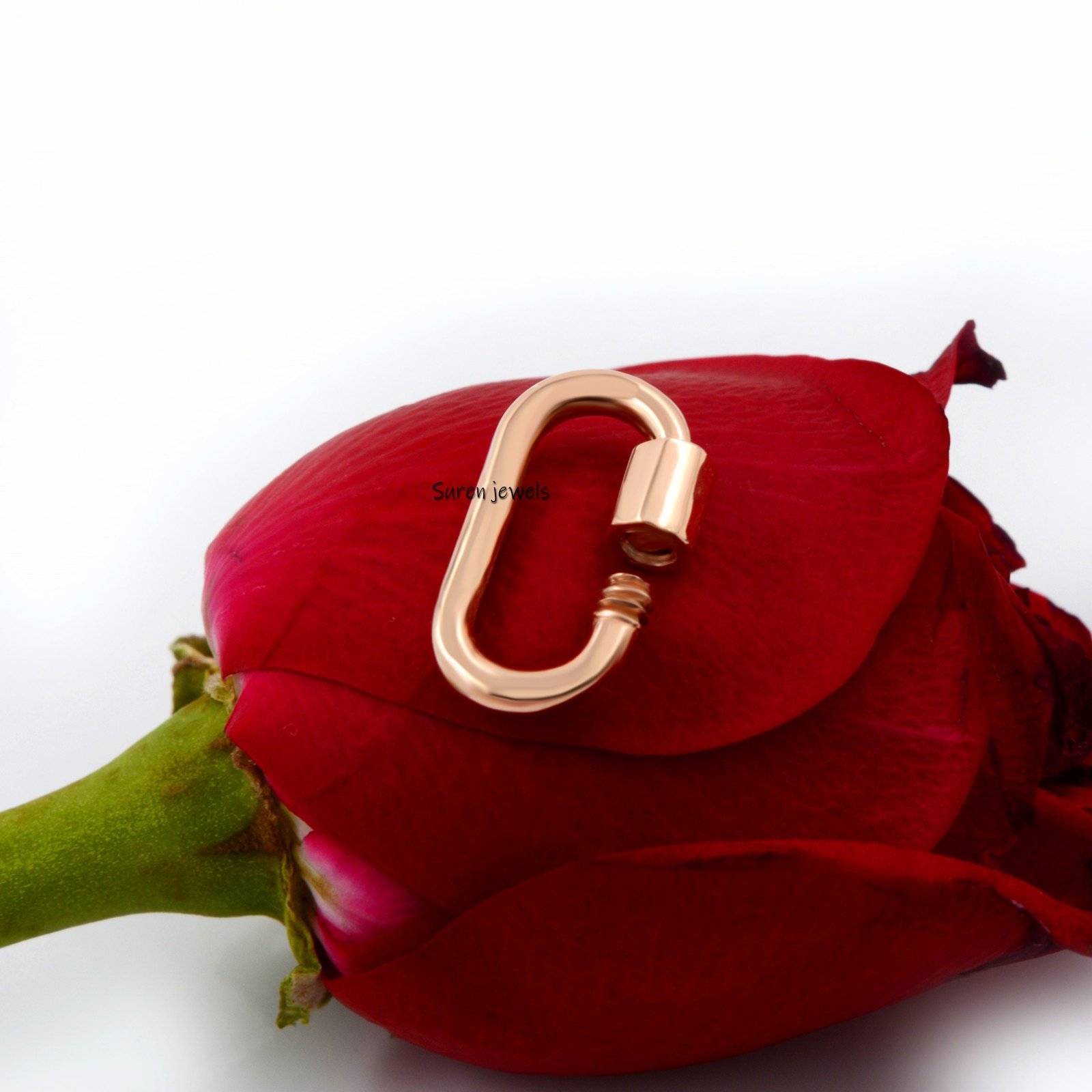 14k Gold Carabiner Lock: Handmade Pendant Clasp - View 5 - Suren Jewels | SKU: SJC130-14KYG-10M 14k Gold Carabiner Lock: Handmade Pendant Clasp - View 5 - Suren Jewels | SKU: SJC130-14KYG-10M
