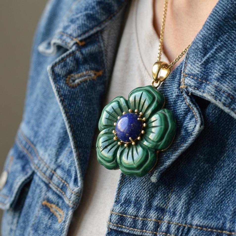 14K Gold Carved Gemstone Flower Pendant, Gold Carving Flower Pendant, Solid Gold Gemstone Flower Pendant, Vintage 14k Gold Fl 14K Gold Carved Gemstone Flower Pendant, Gold Carving Flower Pendant, Solid Gold Gemstone Flower Pendant, Vintage 14k Gold Fl