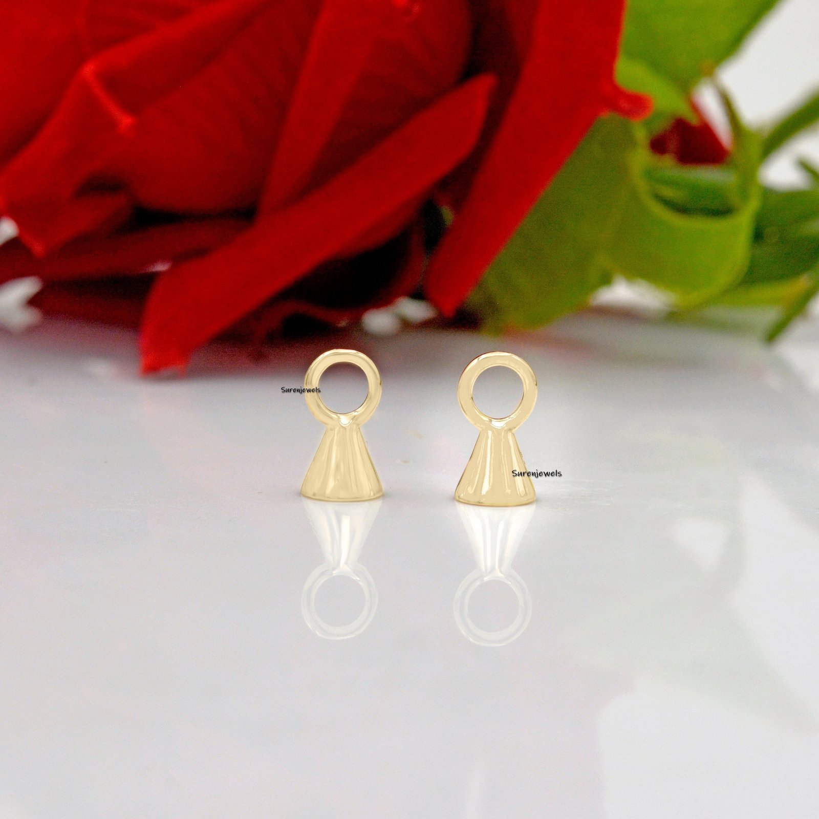 14k Gold Charm Connector Holder: Necklace Chain Enhancer Lock - Suren Jewels | SKU: SJF244- 14k Gold Charm Connector Holder: Necklace Chain Enhancer Lock - Suren Jewels | SKU: SJF244-