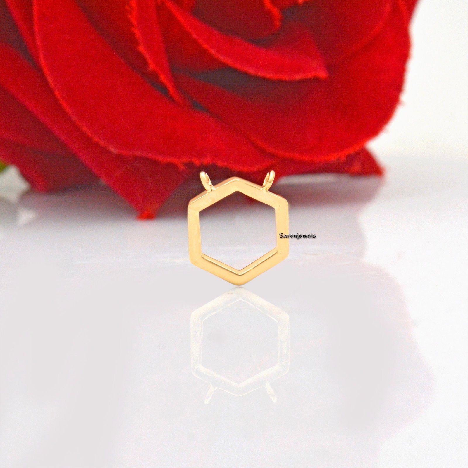 14k Gold Charm Connector Holder: Necklace Chain Lock, 12mm - Suren Jewels | SKU: SJP1139-14KYG 14k Gold Charm Connector Holder: Necklace Chain Lock, 12mm - Suren Jewels | SKU: SJP1139-14KYG