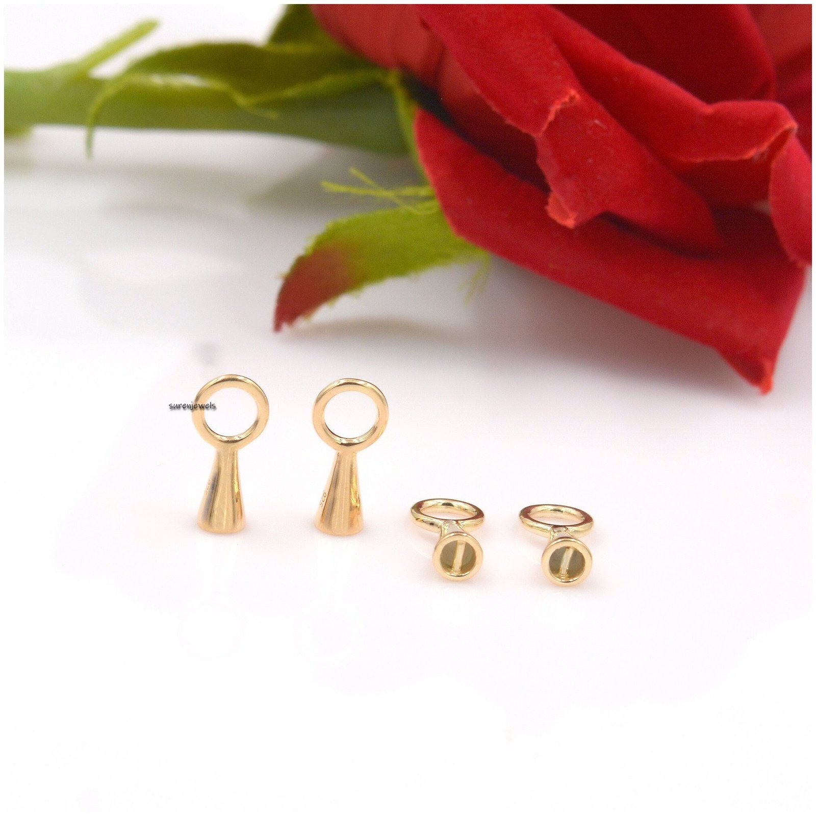 14K Gold Charm Connector Lock: Snap Link, Chain Connector (15x7 MM) - Suren Jewels | SKU: SJF121- 14K Gold Charm Connector Lock: Snap Link, Chain Connector (15x7 MM) - Suren Jewels | SKU: SJF121-
