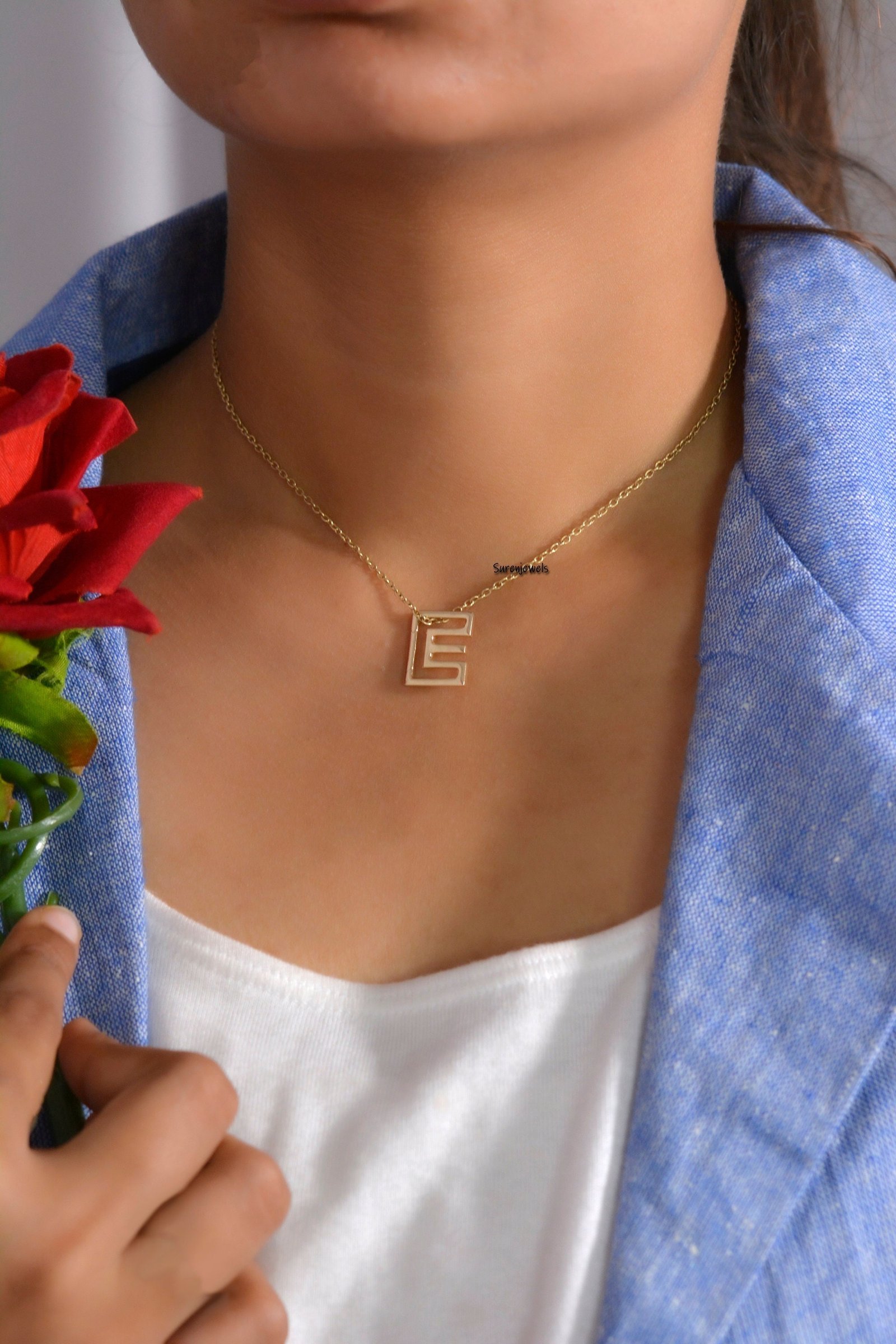 14k Gold Charm Enhancer: Designer Connector Clasp Lock (16mm) - View 4 - Suren Jewels | SKU: SJP978-14KYG-A 14k Gold Charm Enhancer: Designer Connector Clasp Lock (16mm) - View 4 - Suren Jewels | SKU: SJP978-14KYG-A