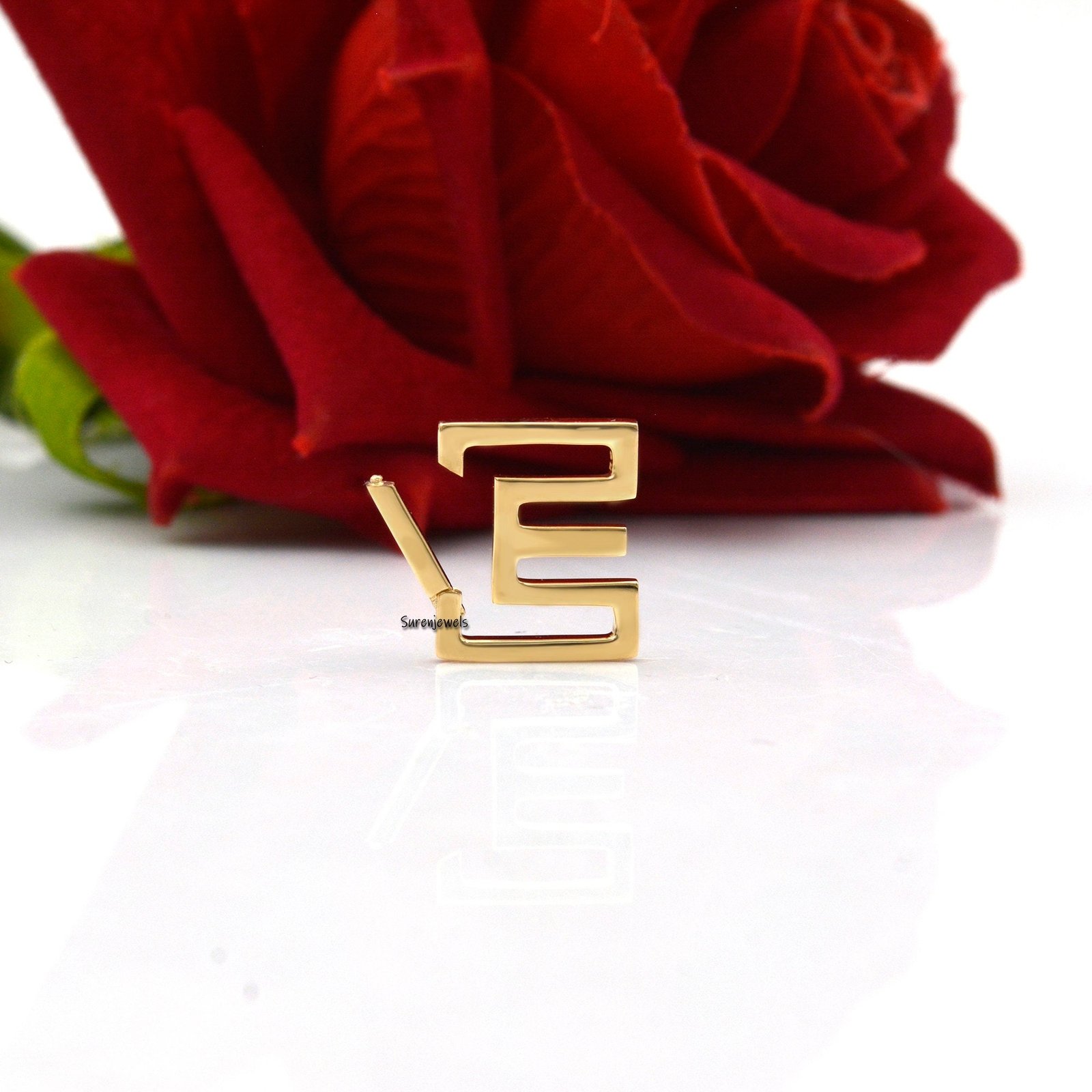 14k Gold Charm Enhancer: Designer Connector Clasp Lock (16mm) - View 5 - Suren Jewels | SKU: SJP978-14KYG-A 14k Gold Charm Enhancer: Designer Connector Clasp Lock (16mm) - View 5 - Suren Jewels | SKU: SJP978-14KYG-A