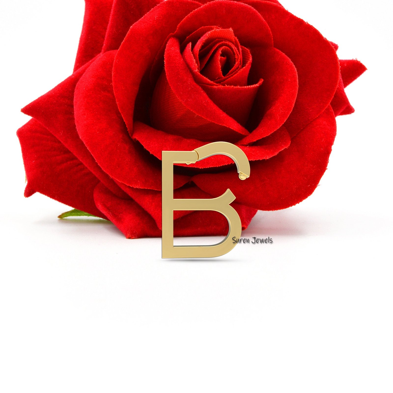 14k Gold Charm Enhancer: Designer Connector Clasp Lock (16mm) - View 7 - Suren Jewels | SKU: SJP978-14KYG-A 14k Gold Charm Enhancer: Designer Connector Clasp Lock (16mm) - View 7 - Suren Jewels | SKU: SJP978-14KYG-A