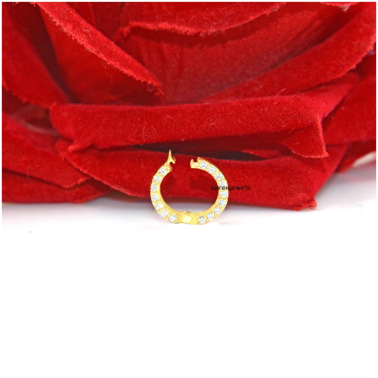 14K Gold Charm Enhancer: Round Charm Holder, 10mm - View 2 - Suren Jewels | SKU: SJP1388 14K Gold Charm Enhancer: Round Charm Holder, 10mm - View 2 - Suren Jewels | SKU: SJP1388