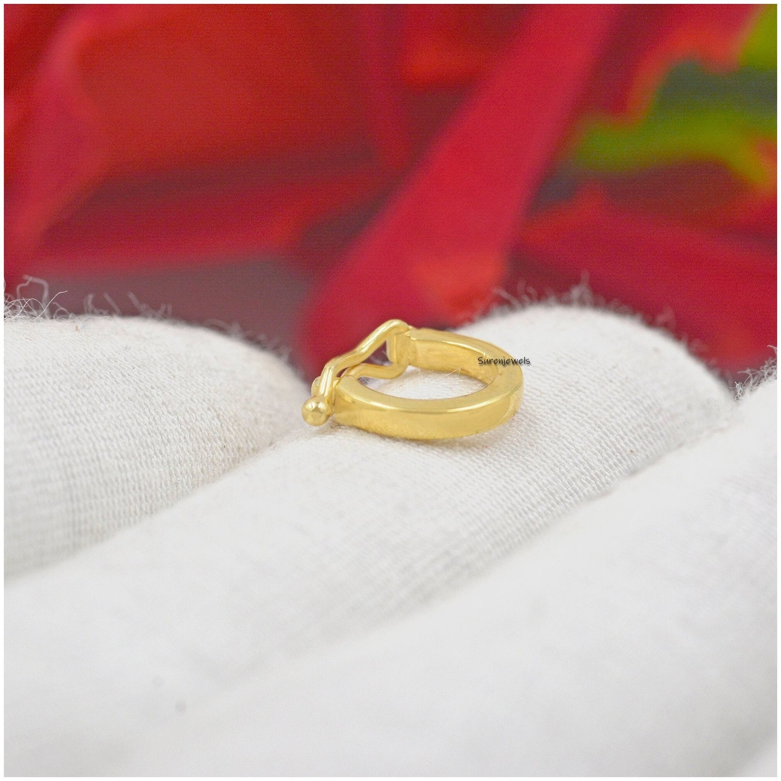 14K Gold Charm Holder: Enhancer Link - Suren Jewels | SKU: SJF258-SLYG 14K Gold Charm Holder: Enhancer Link - Suren Jewels | SKU: SJF258-SLYG
