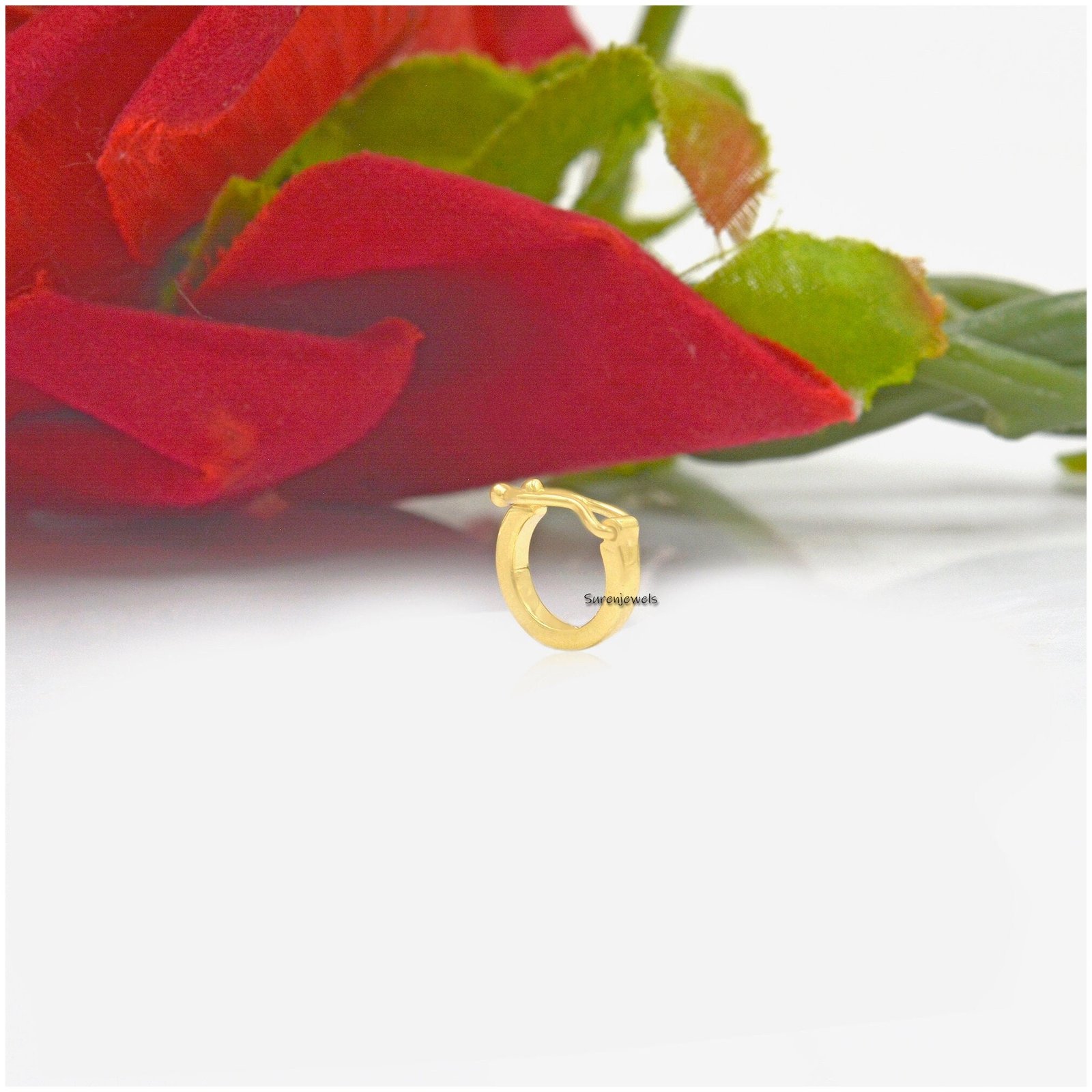 14K Gold Charm Holder: Enhancer Link - View 2 - Suren Jewels | SKU: SJF258-SLYG 14K Gold Charm Holder: Enhancer Link - View 2 - Suren Jewels | SKU: SJF258-SLYG