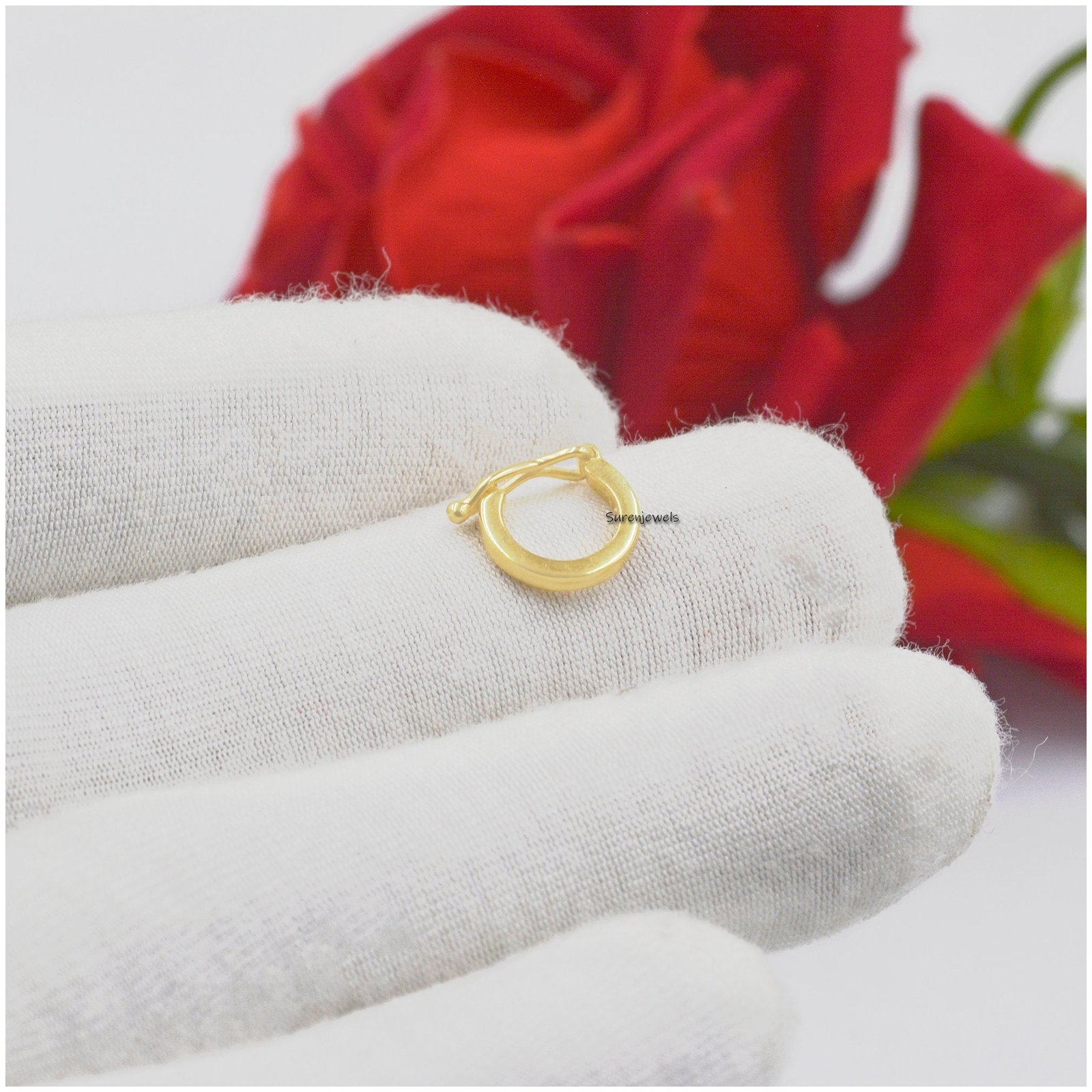 14K Gold Charm Holder: Enhancer Link - View 3 - Suren Jewels | SKU: SJF258-SLYG 14K Gold Charm Holder: Enhancer Link - View 3 - Suren Jewels | SKU: SJF258-SLYG