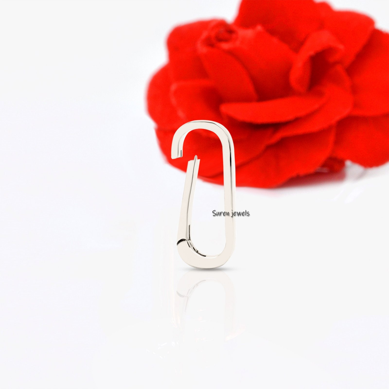 14k Gold Charm Holder, Removable Hinged Connector Pendant Bail Clasp, Push Lock Ring - View 6 - Suren Jewels | SKU: SJL73-SLY 14k Gold Charm Holder, Removable Hinged Connector Pendant Bail Clasp, Push Lock Ring - View 6 - Suren Jewels | SKU: SJL73-SLY