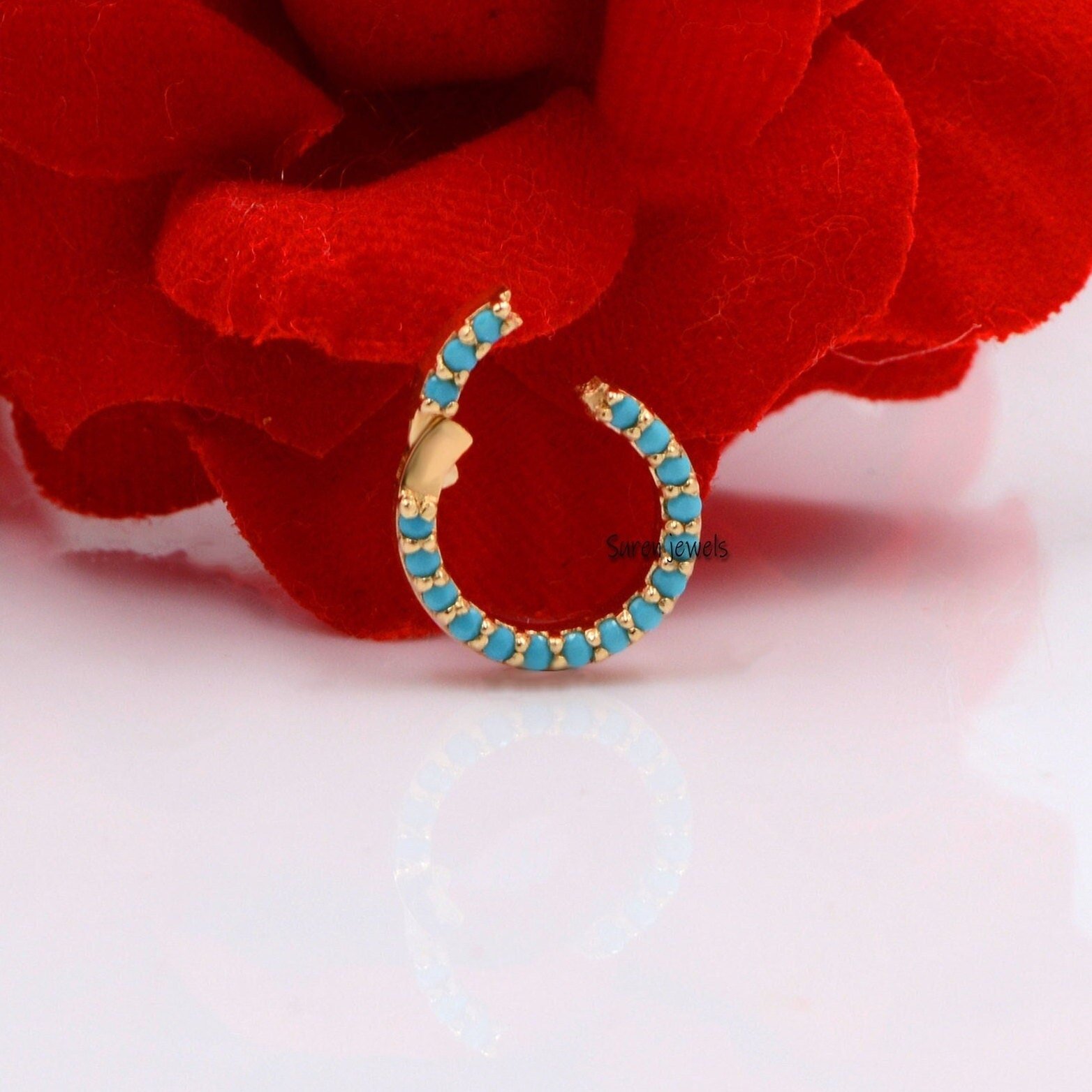 14K Gold Charm Holder: Round Enhancer Link - View 2 - Suren Jewels | SKU: SJF119-14KYGBSP 14K Gold Charm Holder: Round Enhancer Link - View 2 - Suren Jewels | SKU: SJF119-14KYGBSP