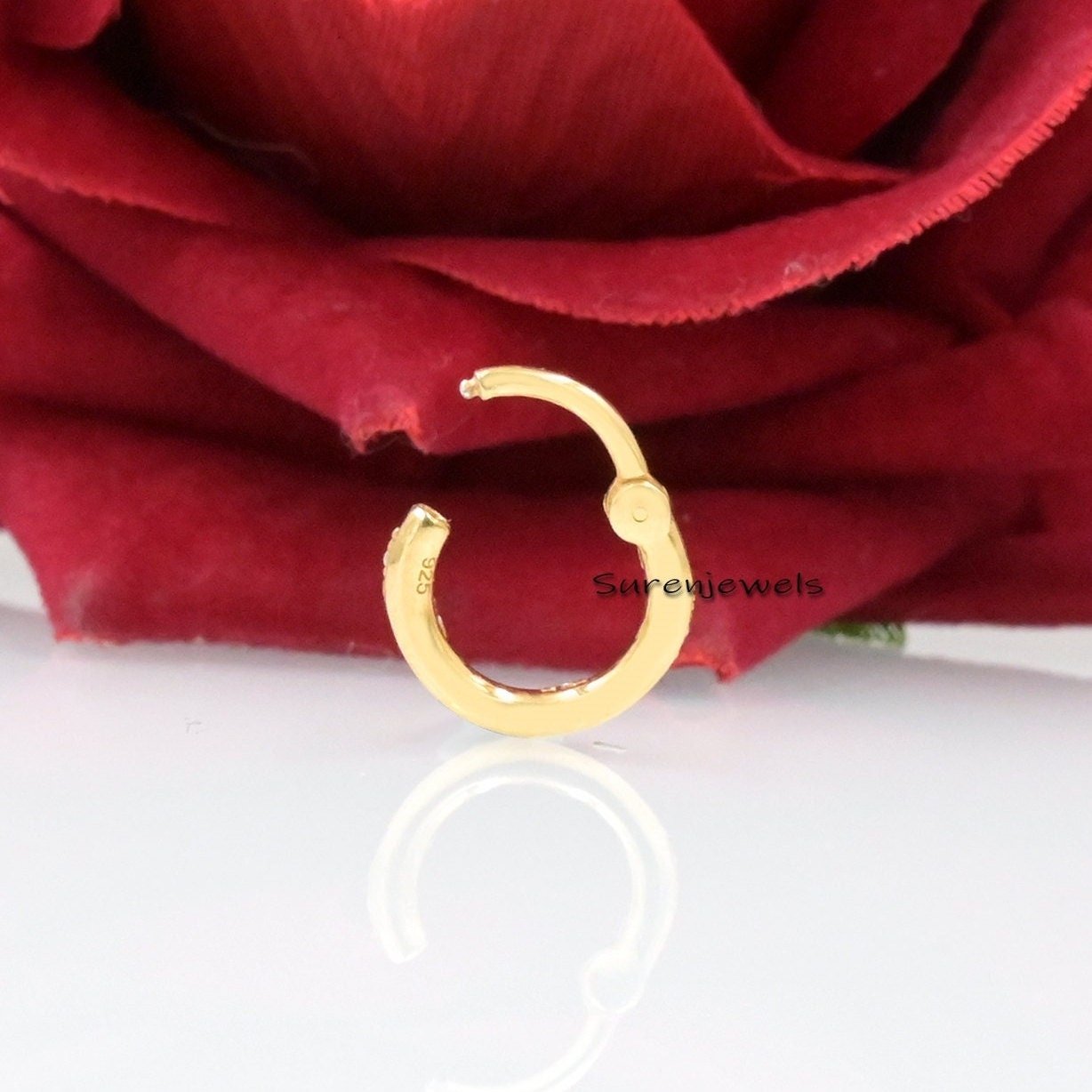 14k Gold Charm Holder with Cubic Zircon - View 2 - Suren Jewels | SKU: SJD08 14k Gold Charm Holder with Cubic Zircon - View 2 - Suren Jewels | SKU: SJD08