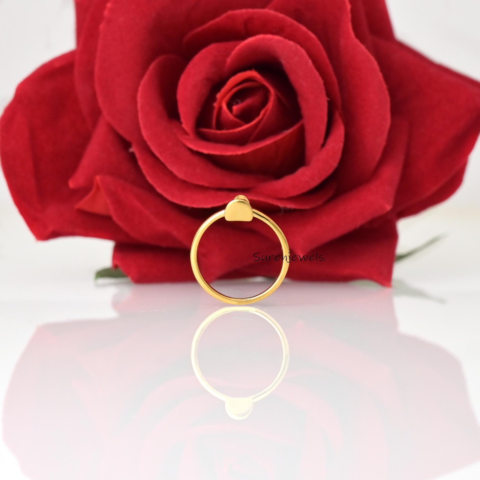 14k Gold Chess Queen Ring: Minimalist Jewelry - View 4 - Suren Jewels | SKU: SJR3236-SLYG-US-5 14k Gold Chess Queen Ring: Minimalist Jewelry - View 4 - Suren Jewels | SKU: SJR3236-SLYG-US-5
