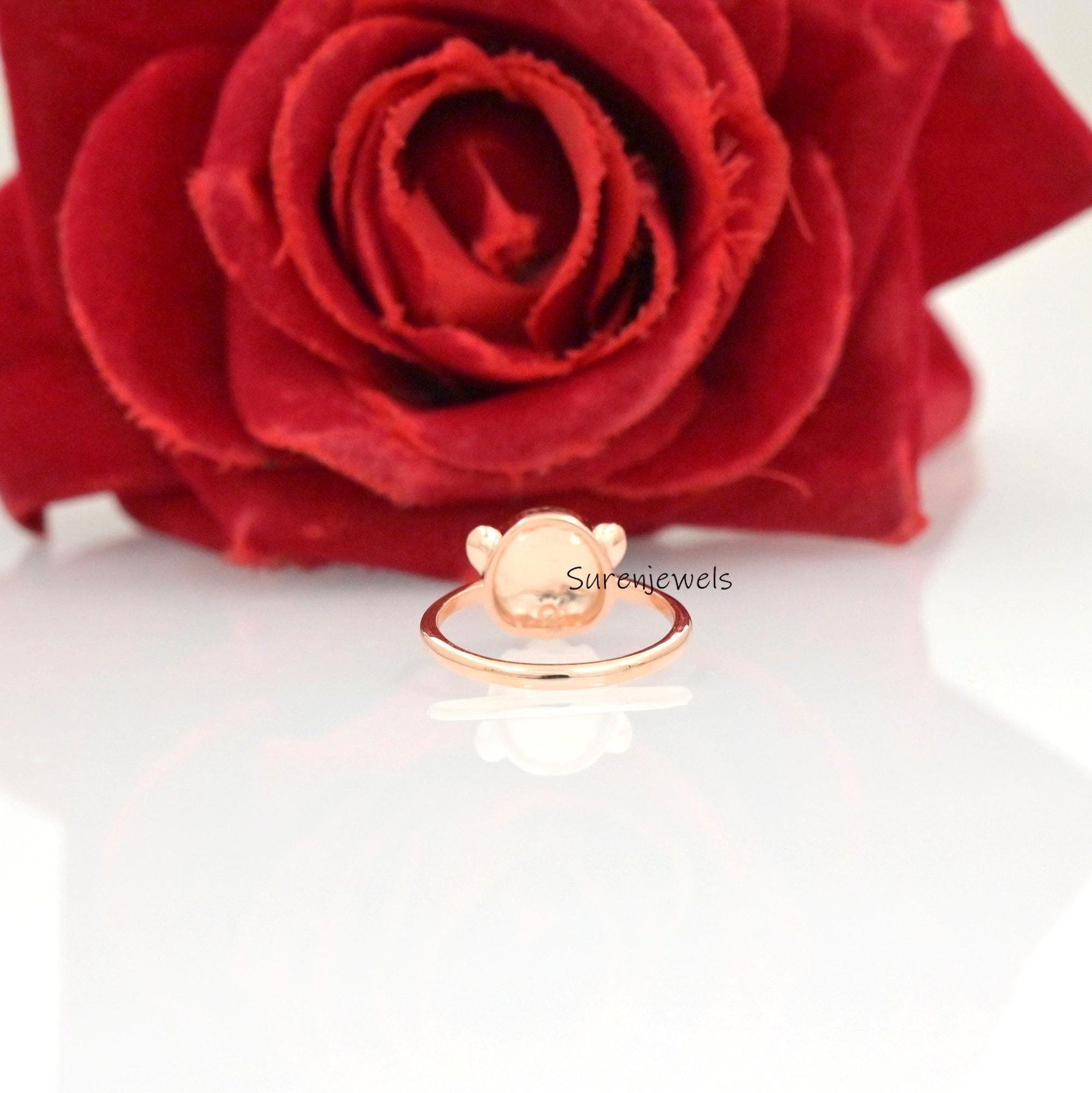 14k Gold Chimpanzee Ring: Dainty Solid Gold Monkey Jewelry - View 4 - Suren Jewels | SKU: SJR2902-SLRG-US-6 14k Gold Chimpanzee Ring: Dainty Solid Gold Monkey Jewelry - View 4 - Suren Jewels | SKU: SJR2902-SLRG-US-6