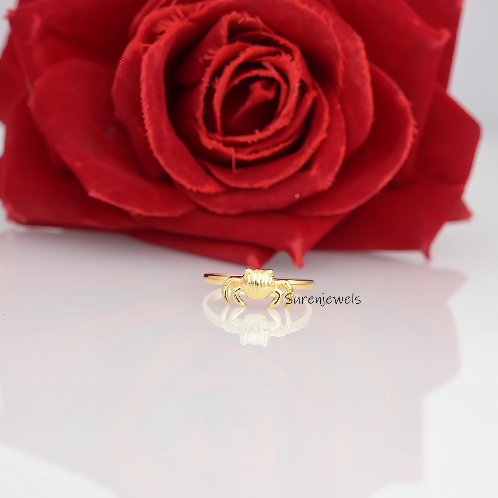14k Gold Crab Ring: Cancer Zodiac Horoscope Jewelry - Suren Jewels | SKU: sJR2781-SLYG-US-9 14k Gold Crab Ring: Cancer Zodiac Horoscope Jewelry - Suren Jewels | SKU: sJR2781-SLYG-US-9