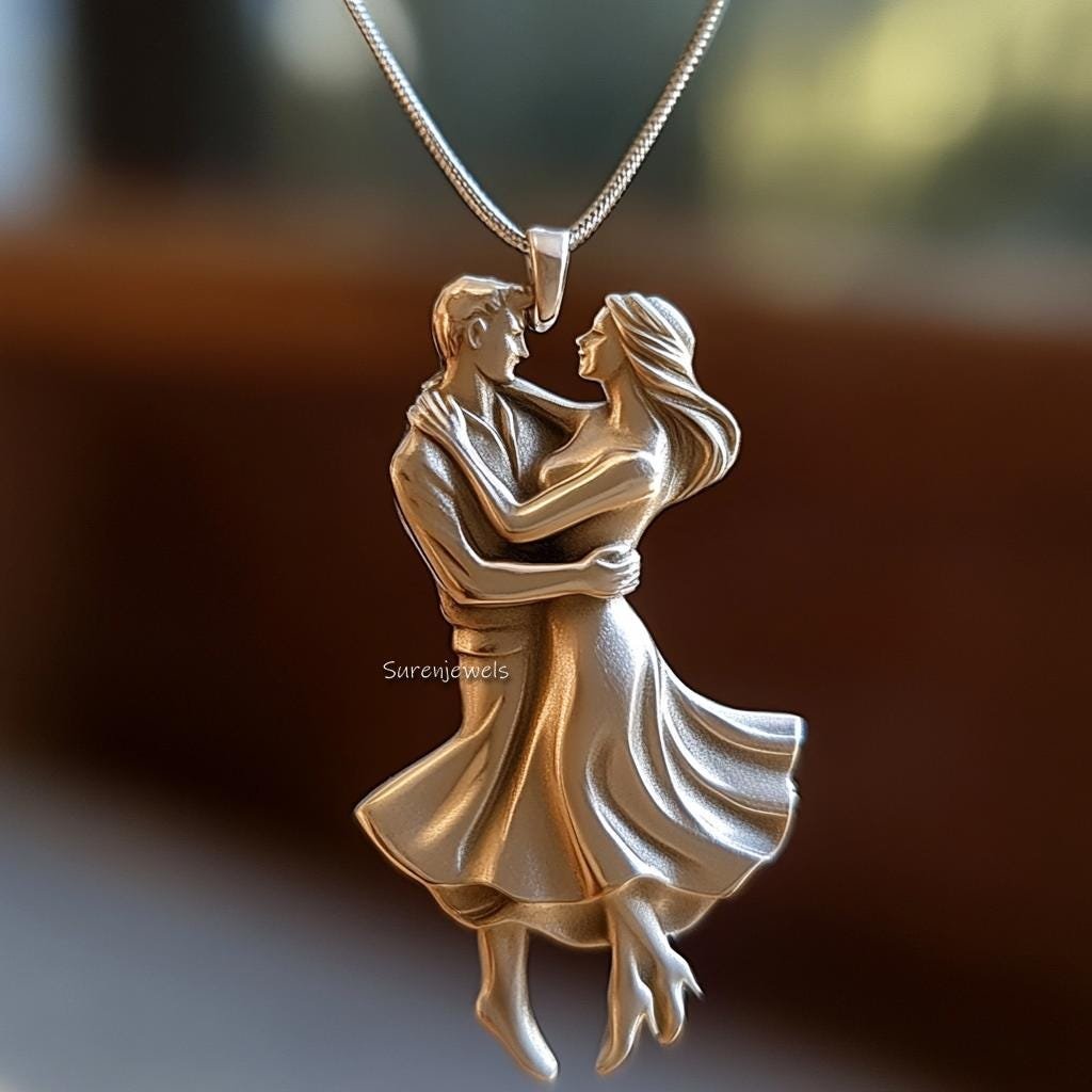 14K Gold Dancing Couple Pendant: Unique Lovers Embrace - Suren Jewels | SKU: SJP4539-SLYG-25M,SJP4313-SLNS-25M 14K Gold Dancing Couple Pendant: Unique Lovers Embrace - Suren Jewels | SKU: SJP4539-SLYG-25M,SJP4313-SLNS-25M
