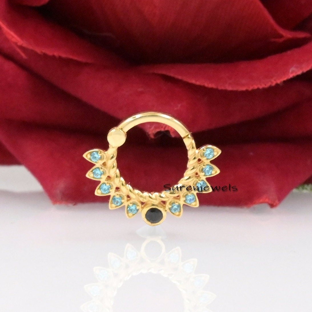 14k Gold Designer Enhancer Lock, Round Charm Holder Enhancer - Suren Jewels | SKU: SJD09 14k Gold Designer Enhancer Lock, Round Charm Holder Enhancer - Suren Jewels | SKU: SJD09